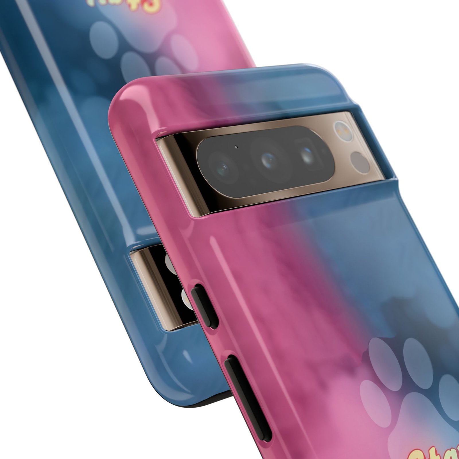 Stay Pawsitive Neon Paw Phone Case | Colorful Dog Lover Gift | Glossy Tough iPhone, Samsung & Pixel Cover - Image 105