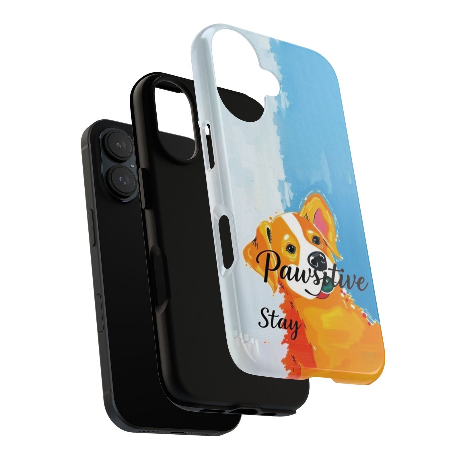 Stay Pawsitive Corgi Phone Case | Funny Dog Mom Gift, Cute Pet Lover iPhone & Samsung Cover | CleoCloudy™ Glossy Protective Case - Image 114