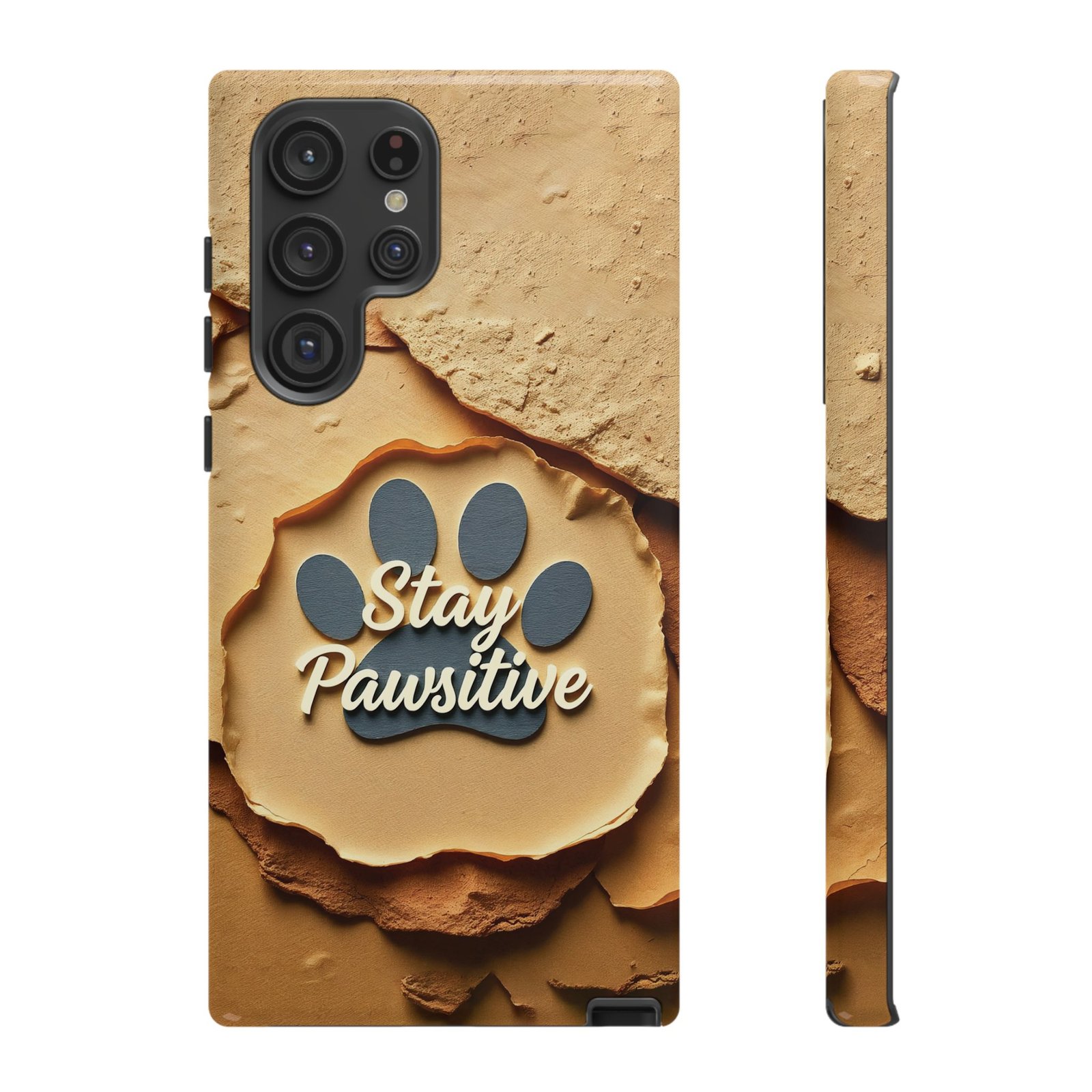 Stay Pawsitive Sand Paw Phone Case | Warm Earth-Tone Dog Lover Gift | Glossy Tough iPhone, Samsung & Pixel Cover - Image 43