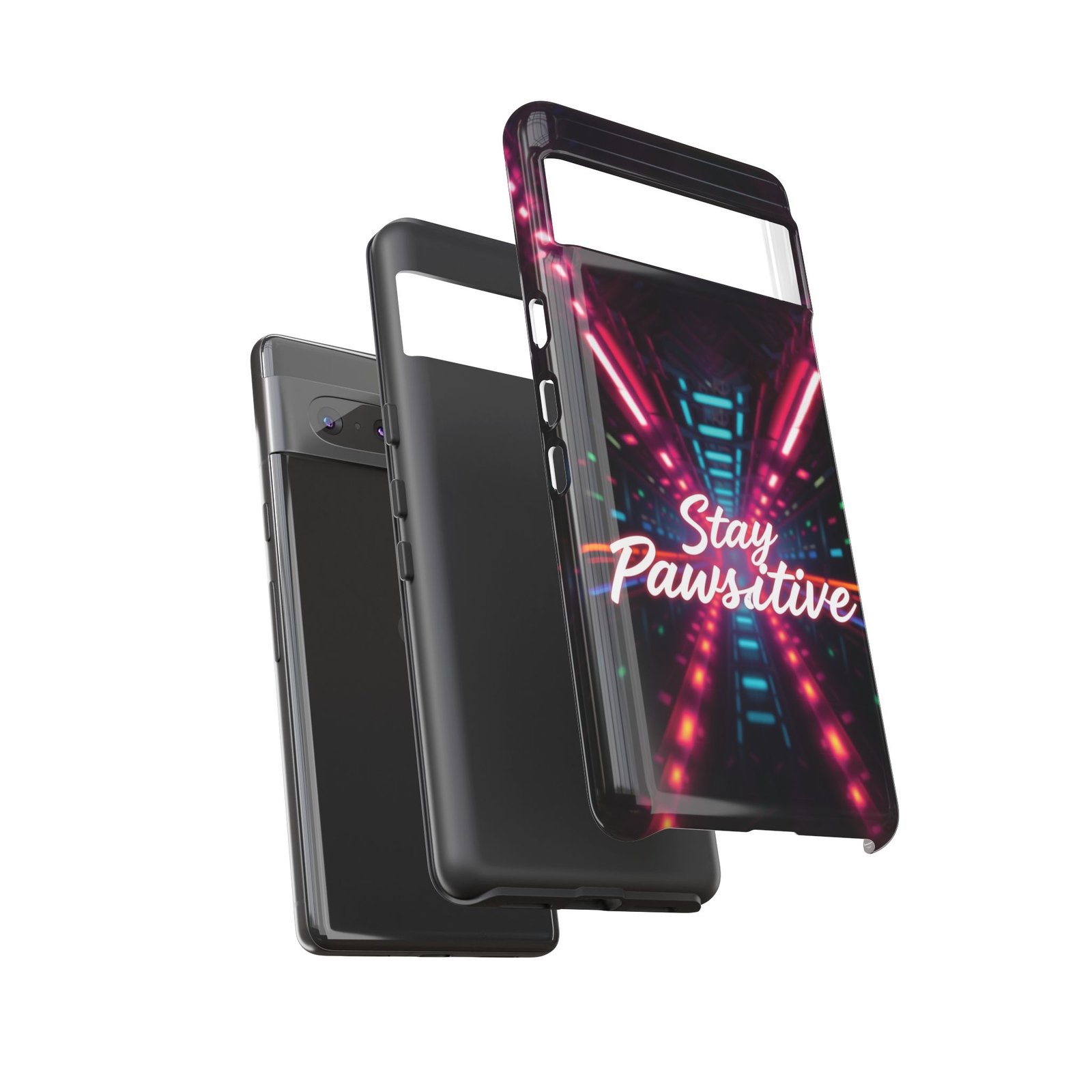 Stay Pawsitive Cyber Tunnel Phone Case | Futuristic Dog Lover Gift | Glossy Tough iPhone, Samsung & Pixel Cover - Image 74