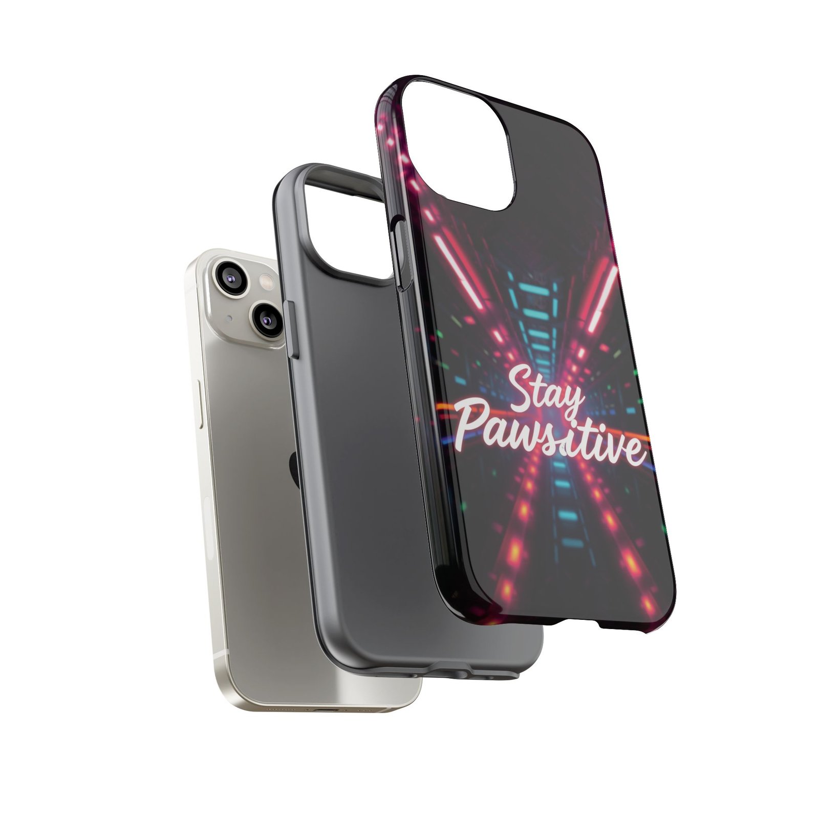 Stay Pawsitive Cyber Tunnel Phone Case | Futuristic Dog Lover Gift | Glossy Tough iPhone, Samsung & Pixel Cover - Image 46