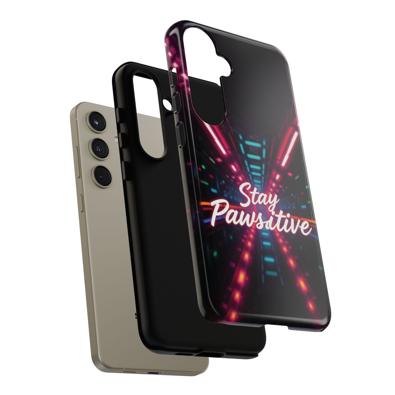 Stay Pawsitive Cyber Tunnel Phone Case | Futuristic Dog Lover Gift | Glossy Tough iPhone, Samsung & Pixel Cover - Image 99