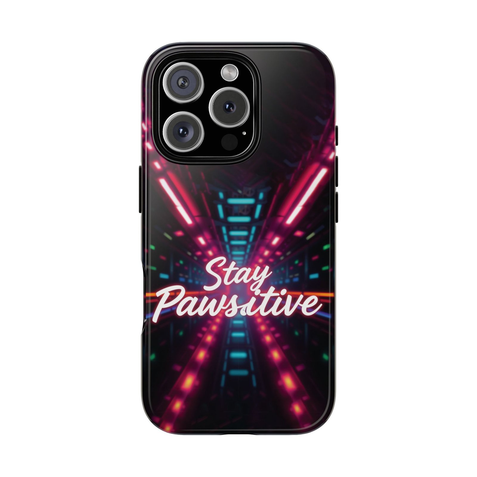 Stay Pawsitive Cyber Tunnel Phone Case | Futuristic Dog Lover Gift | Glossy Tough iPhone, Samsung & Pixel Cover - Image 120