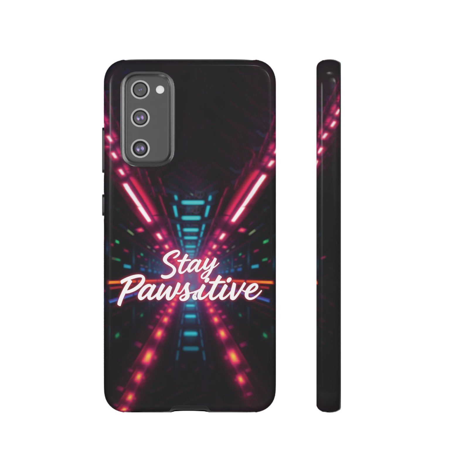 Stay Pawsitive Cyber Tunnel Phone Case | Futuristic Dog Lover Gift | Glossy Tough iPhone, Samsung & Pixel Cover - Image 34