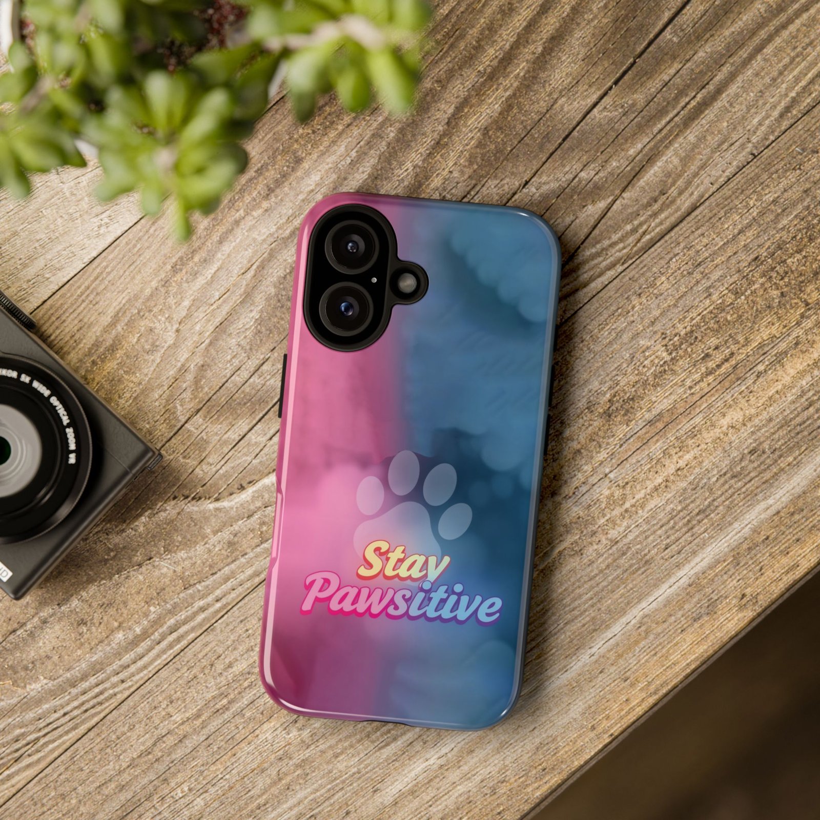 Stay Pawsitive Neon Paw Phone Case | Colorful Dog Lover Gift | Glossy Tough iPhone, Samsung & Pixel Cover - Image 115