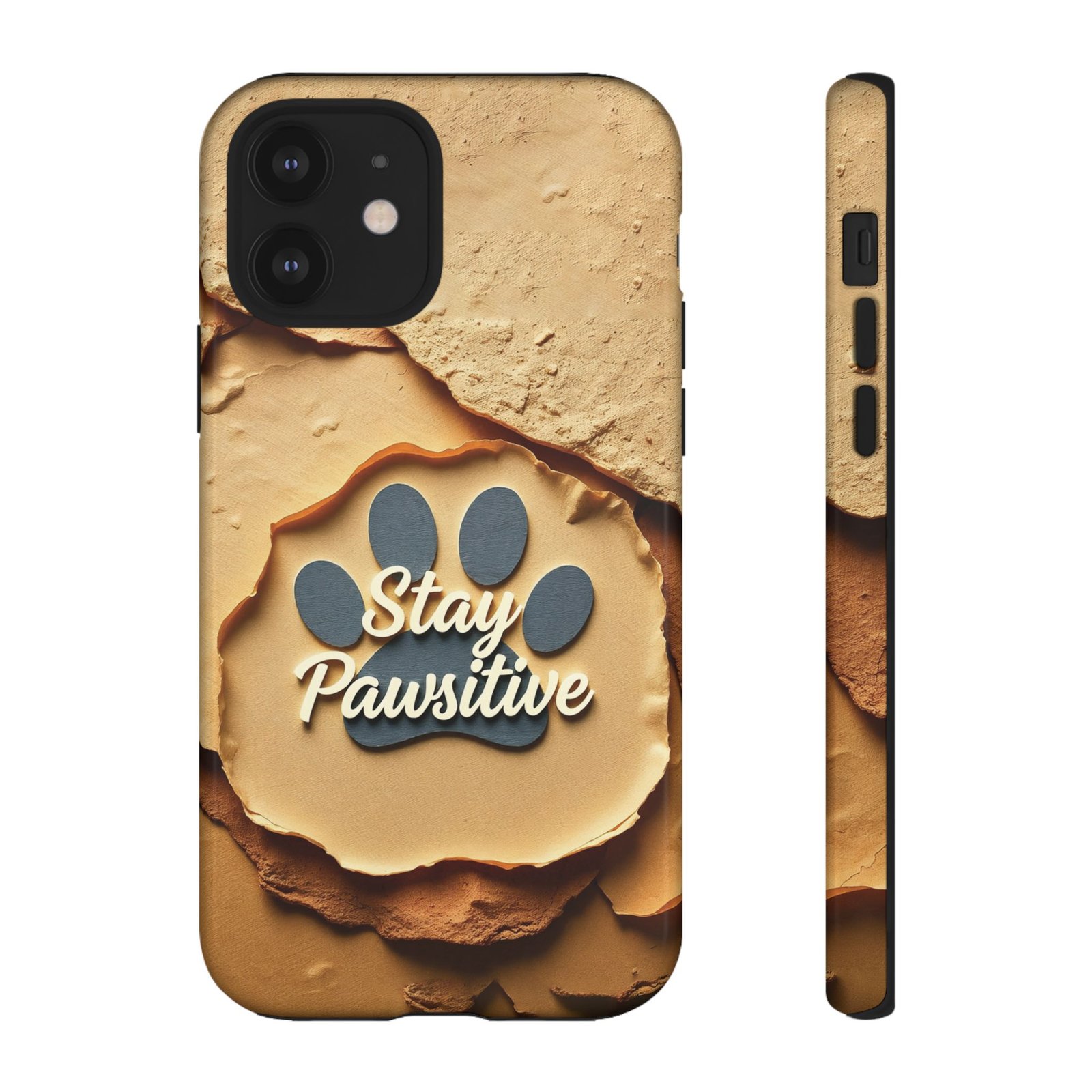Stay Pawsitive Sand Paw Phone Case | Warm Earth-Tone Dog Lover Gift | Glossy Tough iPhone, Samsung & Pixel Cover - Image 16