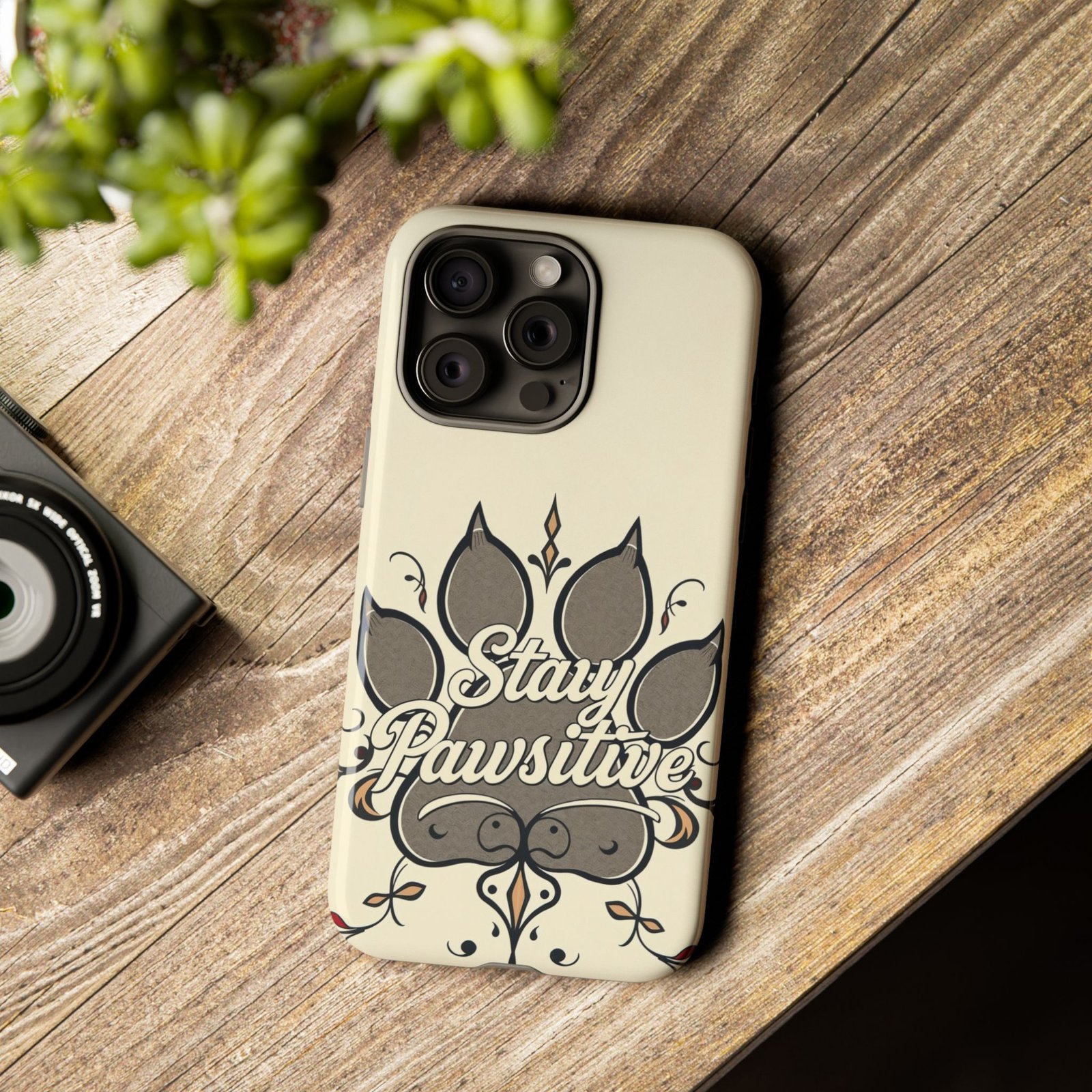 Stay Pawsitive Floral Paw Phone Case | Dog Lover Gift | Glossy Tough iPhone, Samsung & Pixel Cover - Image 91