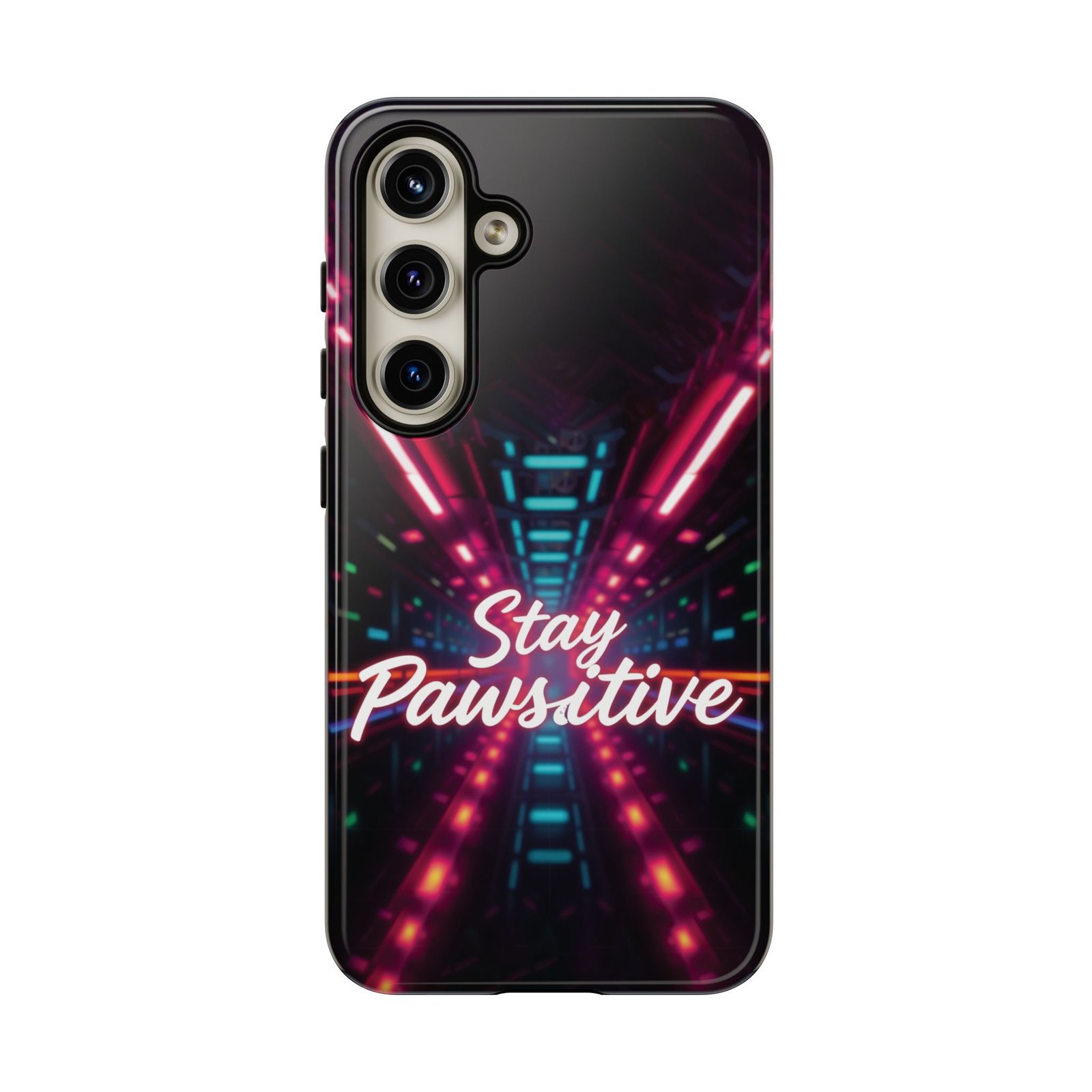 Stay Pawsitive Cyber Tunnel Phone Case | Futuristic Dog Lover Gift | Glossy Tough iPhone, Samsung & Pixel Cover - Image 92