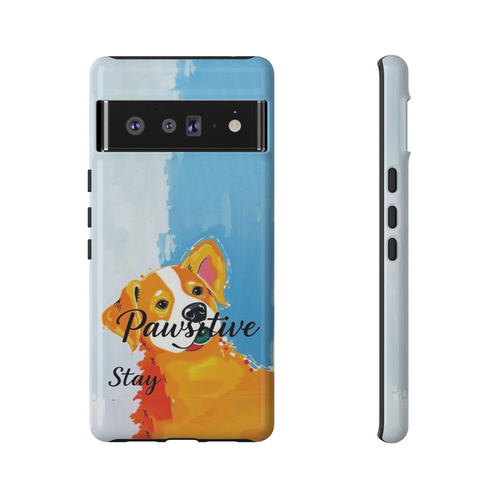 Stay Pawsitive Corgi Phone Case | Funny Dog Mom Gift, Cute Pet Lover iPhone & Samsung Cover | CleoCloudy™ Glossy Protective Case - Image 76