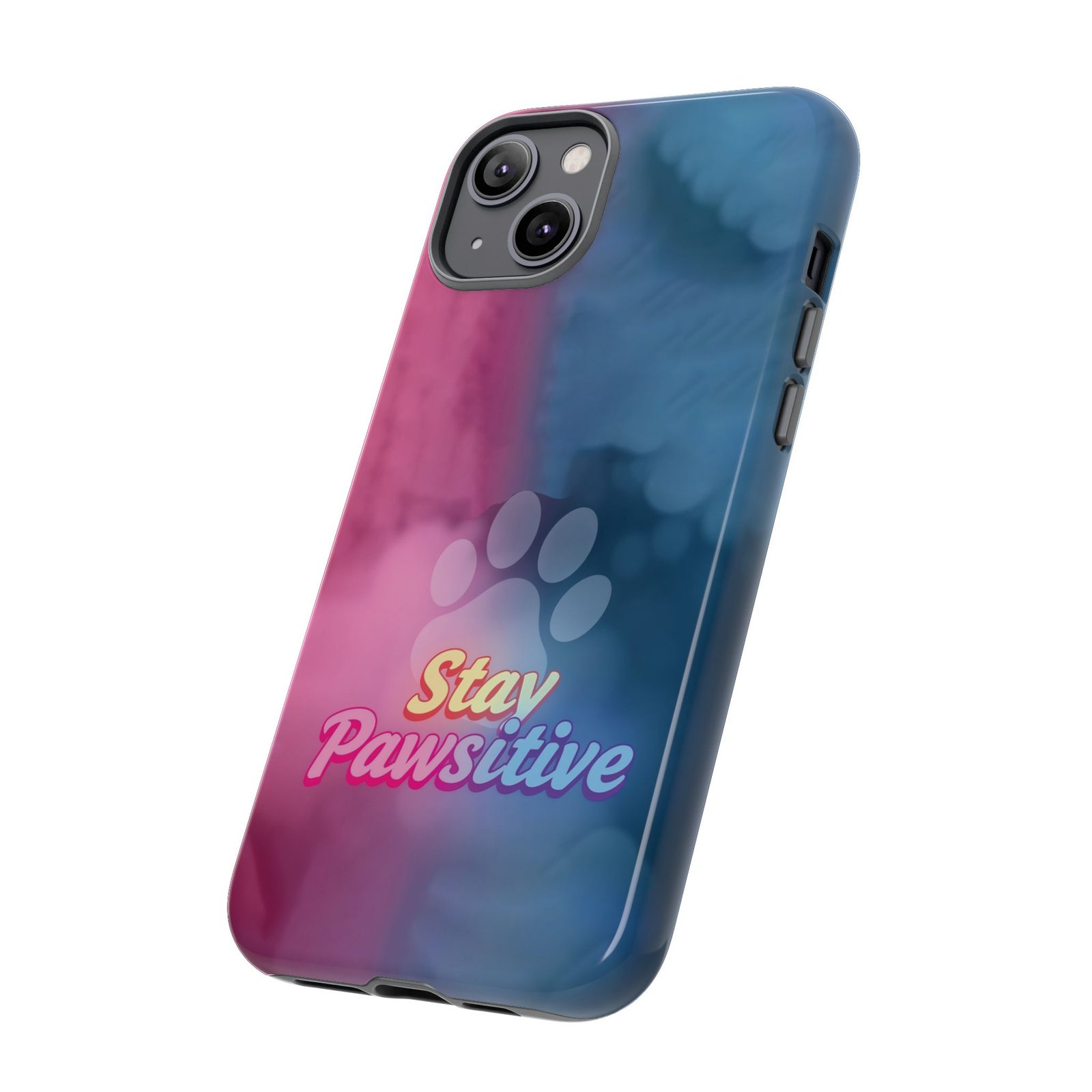 Stay Pawsitive Neon Paw Phone Case | Colorful Dog Lover Gift | Glossy Tough iPhone, Samsung & Pixel Cover - Image 53