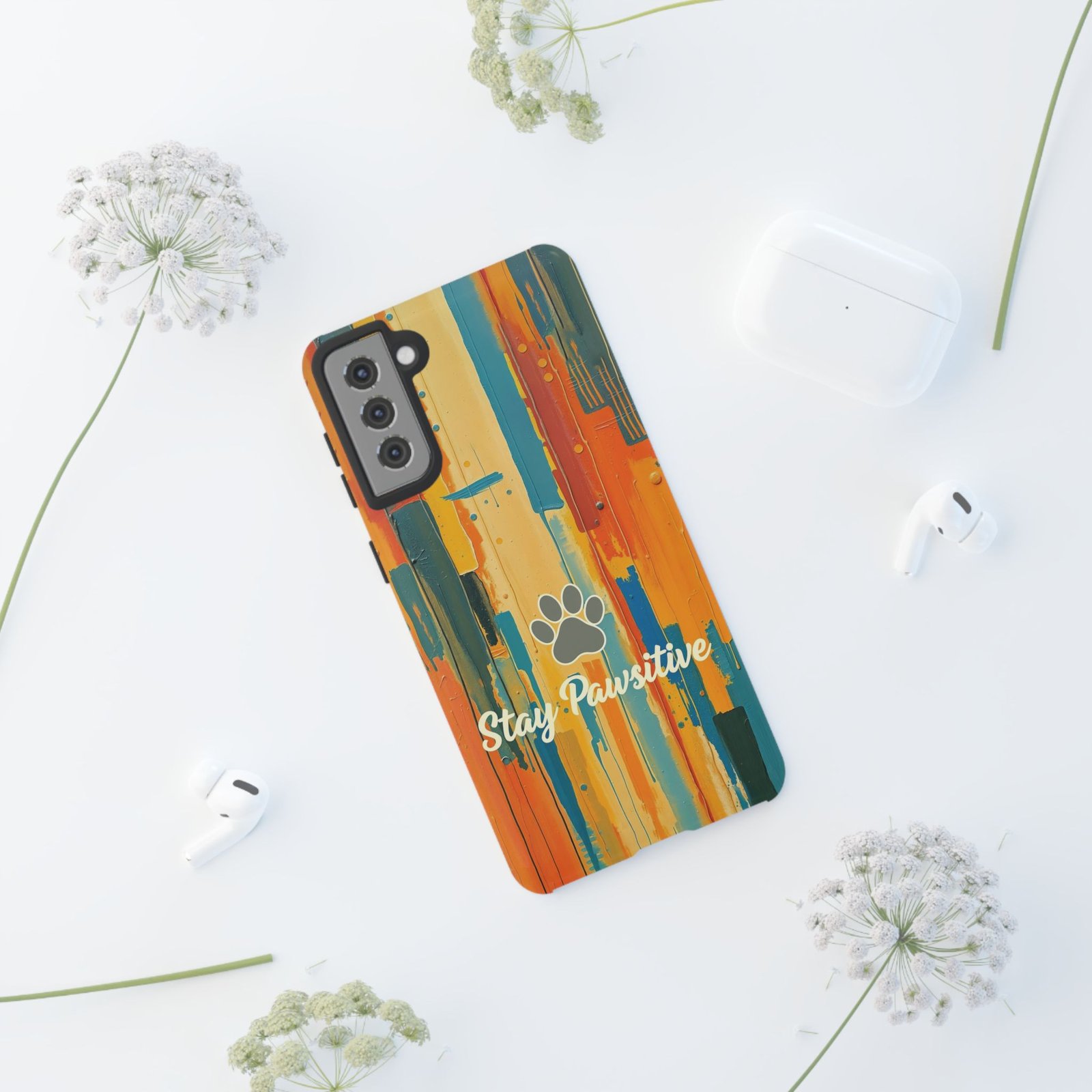 Stay Pawsitive Abstract Paw Phone Case | Dog Lover Gift | Glossy Tough iPhone, Samsung & Pixel Cover - Image 29