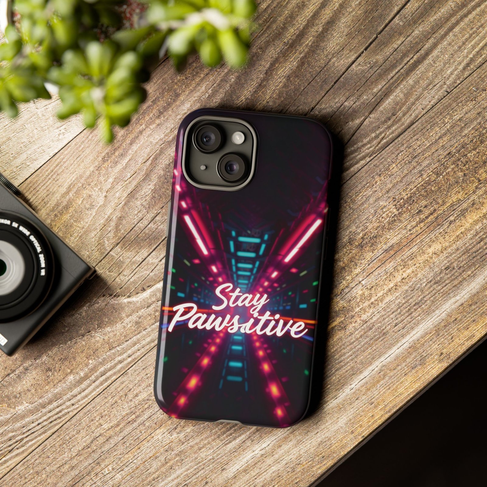 Stay Pawsitive Cyber Tunnel Phone Case | Futuristic Dog Lover Gift | Glossy Tough iPhone, Samsung & Pixel Cover - Image 82