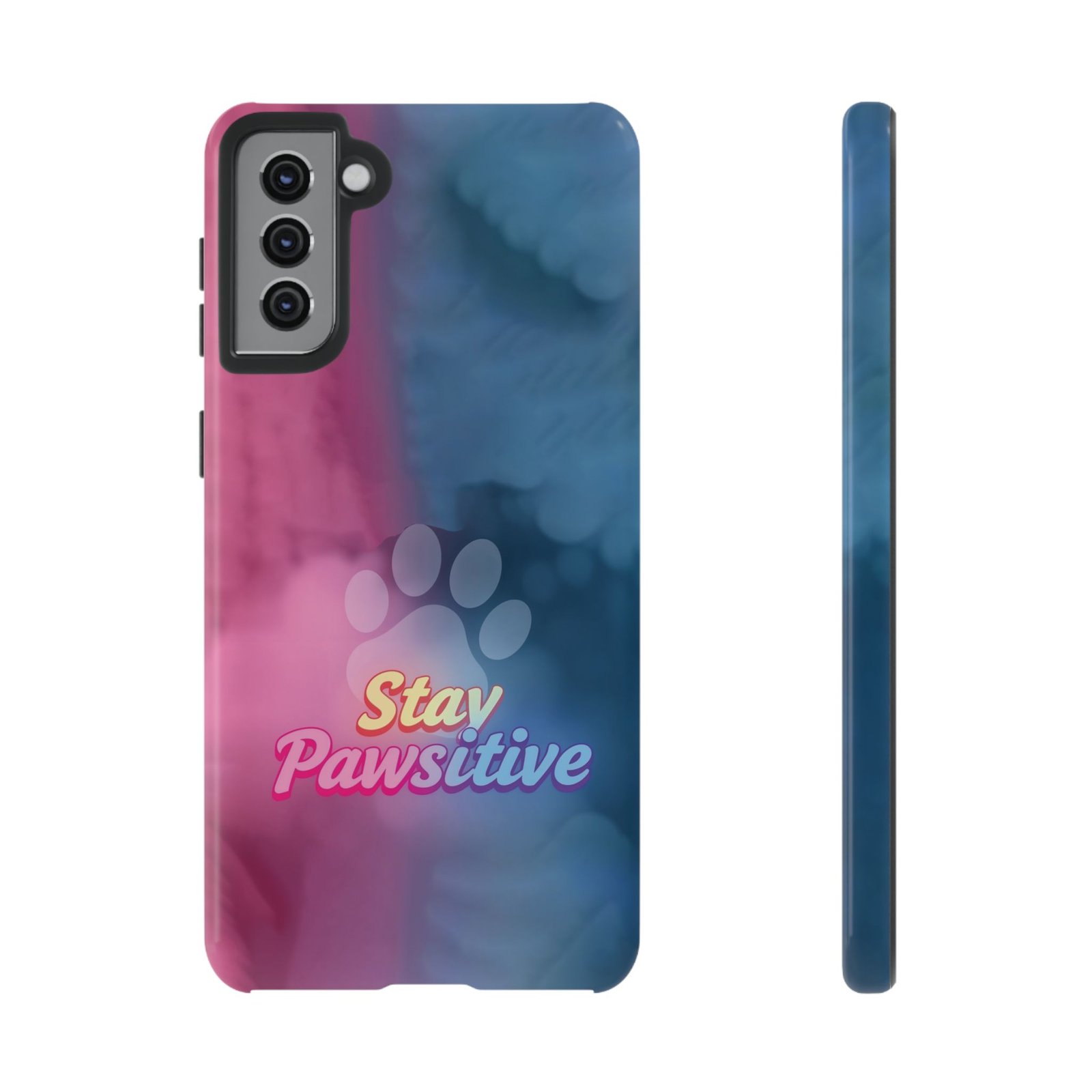 Stay Pawsitive Neon Paw Phone Case | Colorful Dog Lover Gift | Glossy Tough iPhone, Samsung & Pixel Cover - Image 28