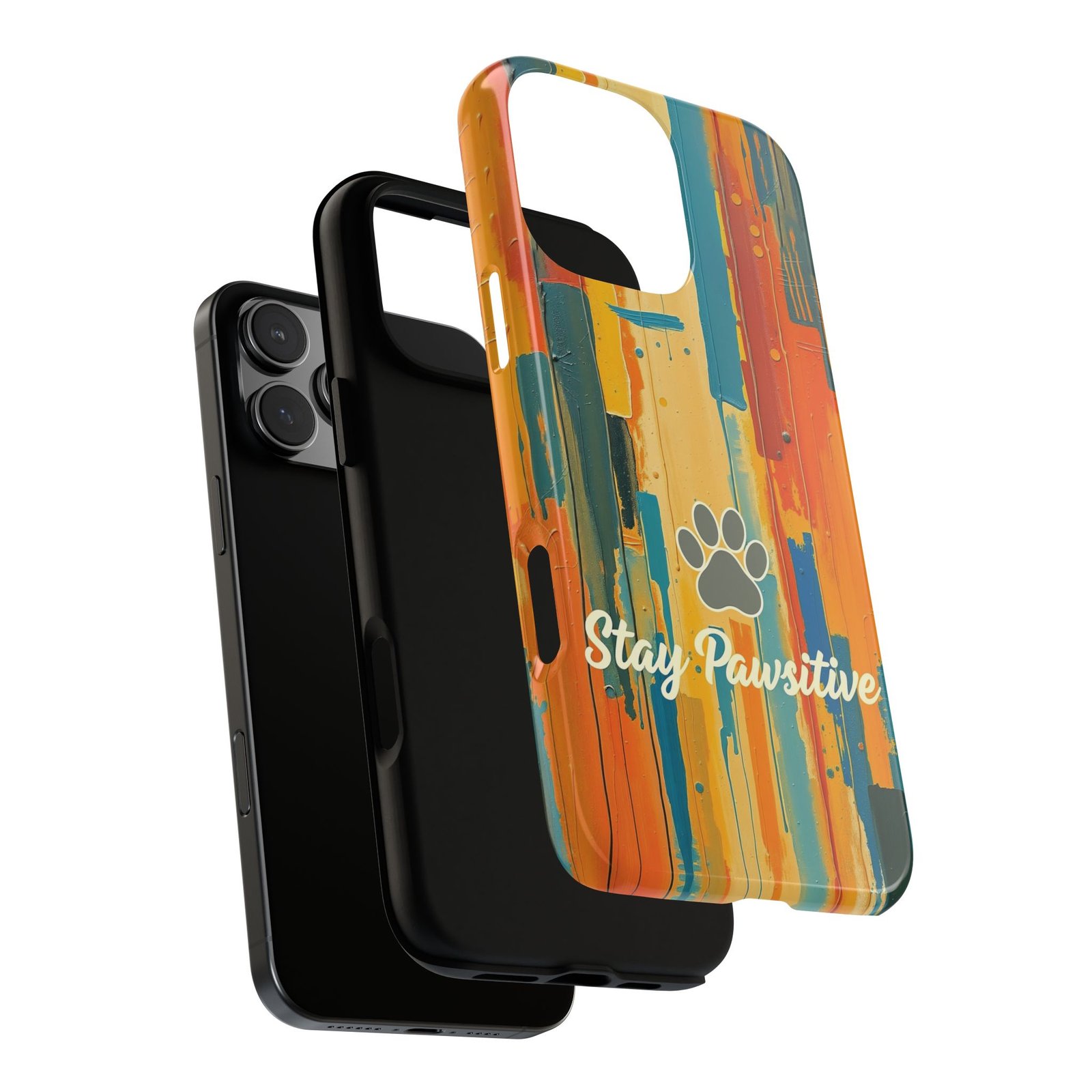 Stay Pawsitive Abstract Paw Phone Case | Dog Lover Gift | Glossy Tough iPhone, Samsung & Pixel Cover - Image 126