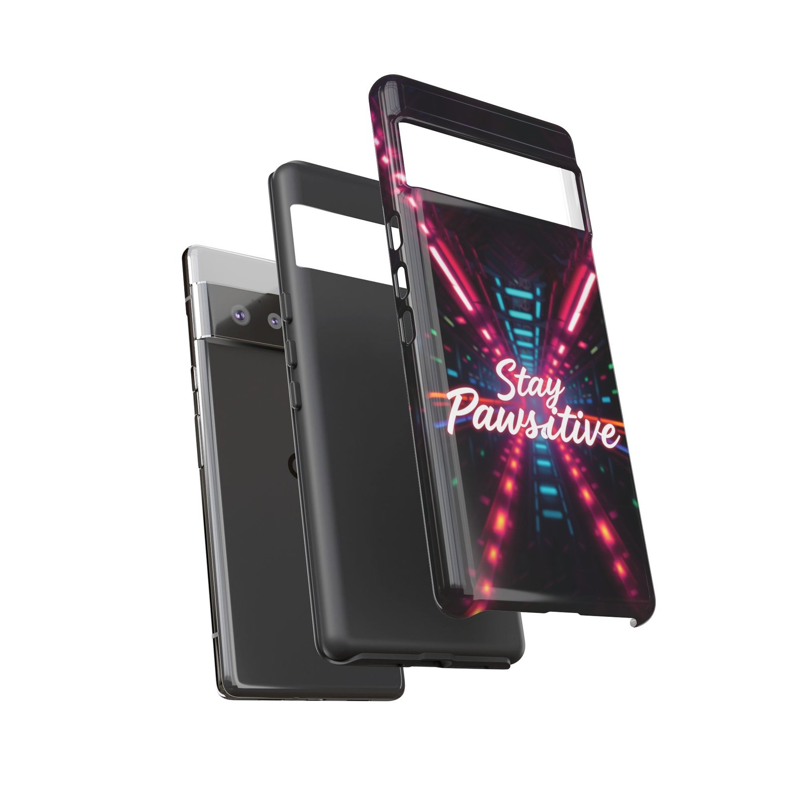 Stay Pawsitive Cyber Tunnel Phone Case | Futuristic Dog Lover Gift | Glossy Tough iPhone, Samsung & Pixel Cover - Image 78