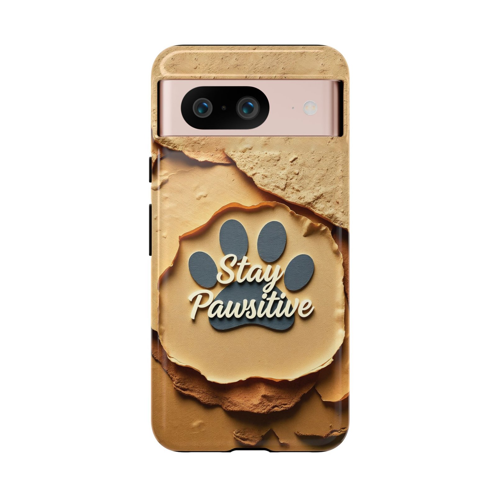 Stay Pawsitive Sand Paw Phone Case | Warm Earth-Tone Dog Lover Gift | Glossy Tough iPhone, Samsung & Pixel Cover - Image 109