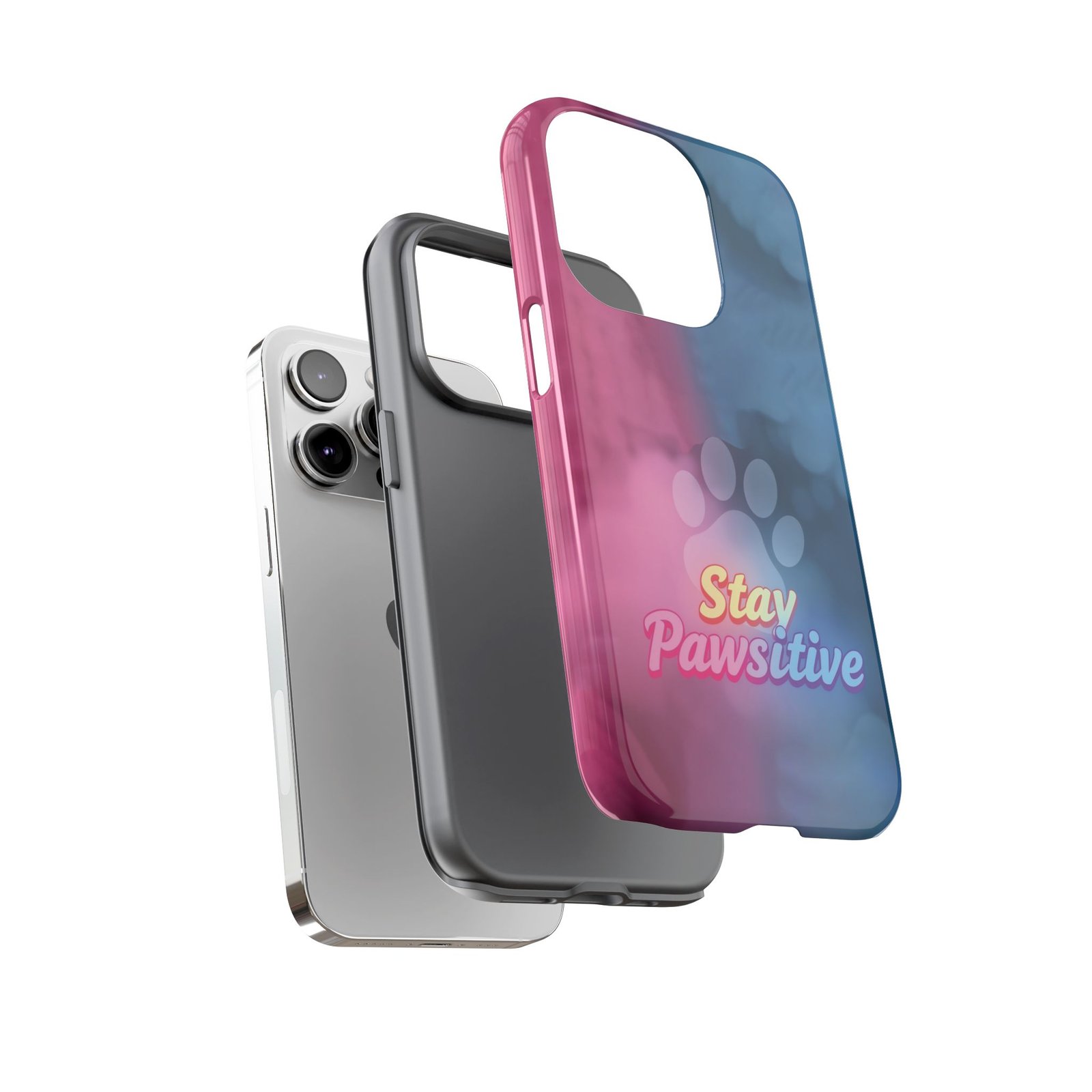 Stay Pawsitive Neon Paw Phone Case | Colorful Dog Lover Gift | Glossy Tough iPhone, Samsung & Pixel Cover - Image 50