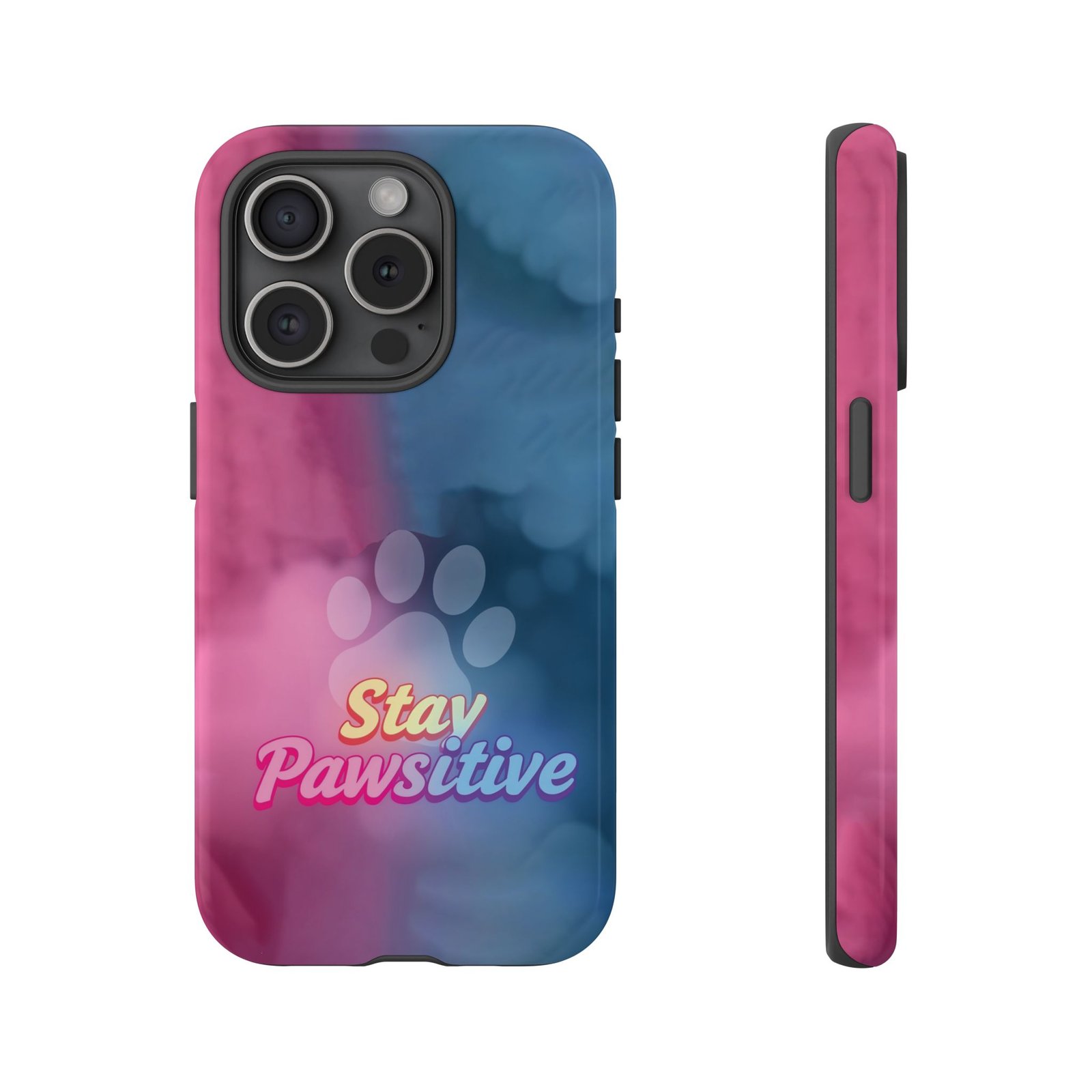 Stay Pawsitive Neon Paw Phone Case | Colorful Dog Lover Gift | Glossy Tough iPhone, Samsung & Pixel Cover - Image 86