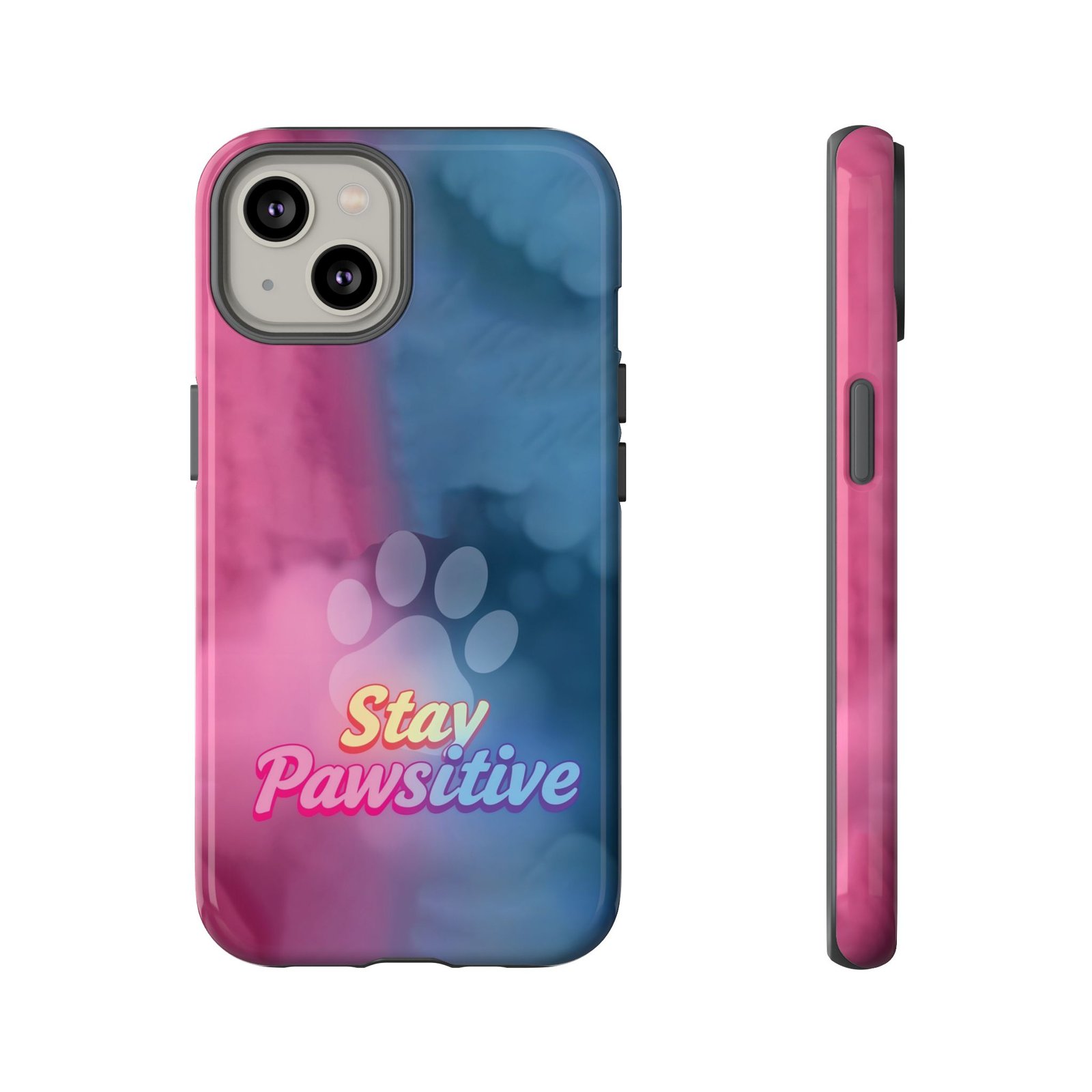 Stay Pawsitive Neon Paw Phone Case | Colorful Dog Lover Gift | Glossy Tough iPhone, Samsung & Pixel Cover - Image 44