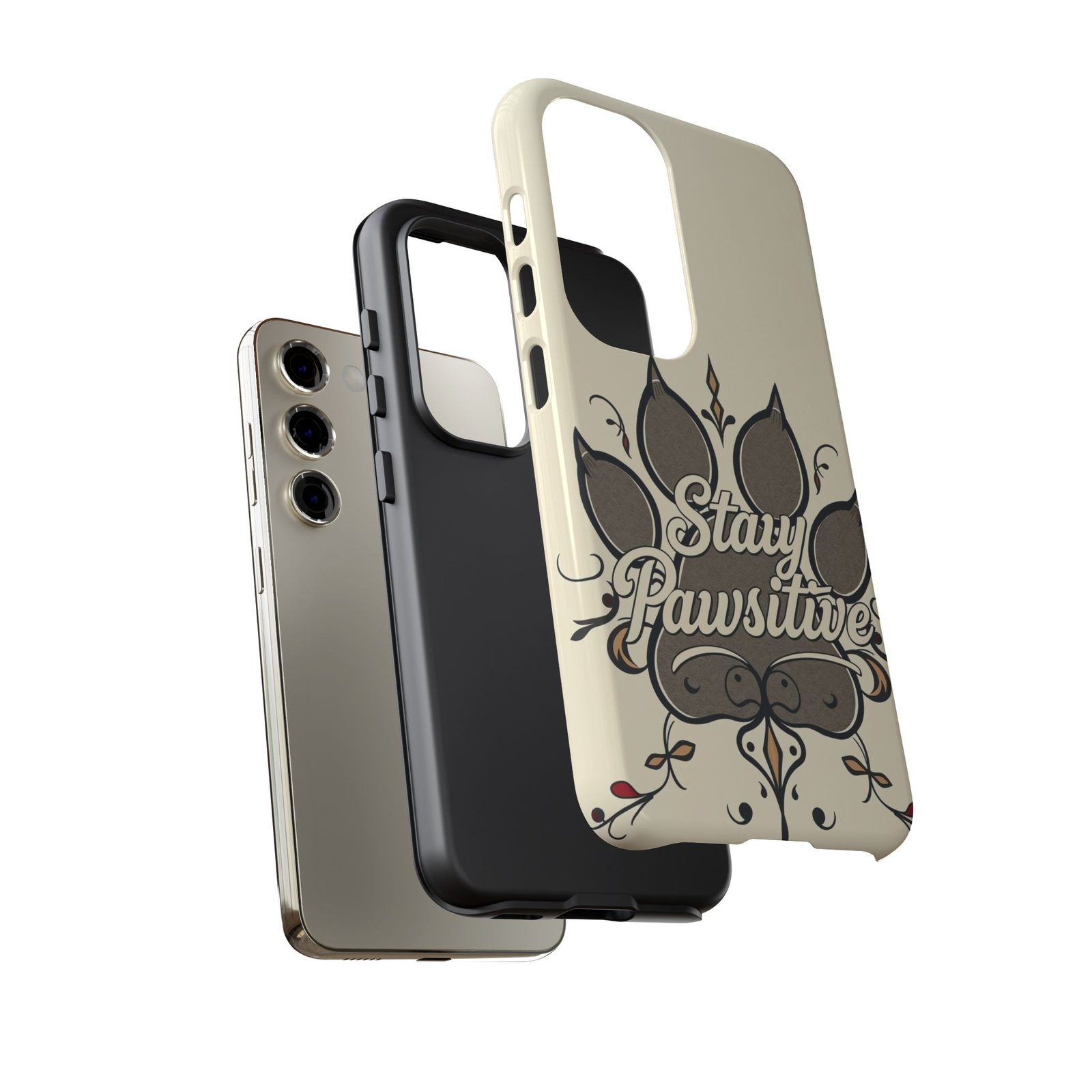 Stay Pawsitive Floral Paw Phone Case | Dog Lover Gift | Glossy Tough iPhone, Samsung & Pixel Cover - Image 62
