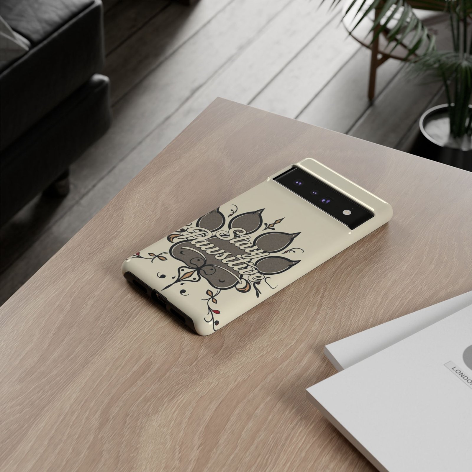 Stay Pawsitive Floral Paw Phone Case | Dog Lover Gift | Glossy Tough iPhone, Samsung & Pixel Cover - Image 79