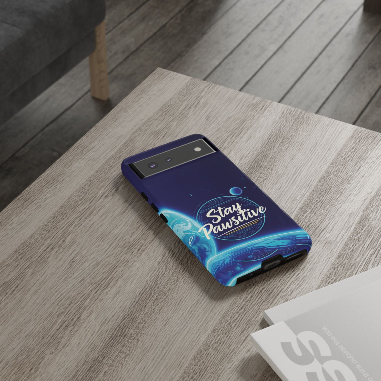 Stay Pawsitive Planet Phone Case | Cyber Paws Collection by CleoCloudy™ | Glossy Tough iPhone, Samsung & Pixel Cover - Image 33