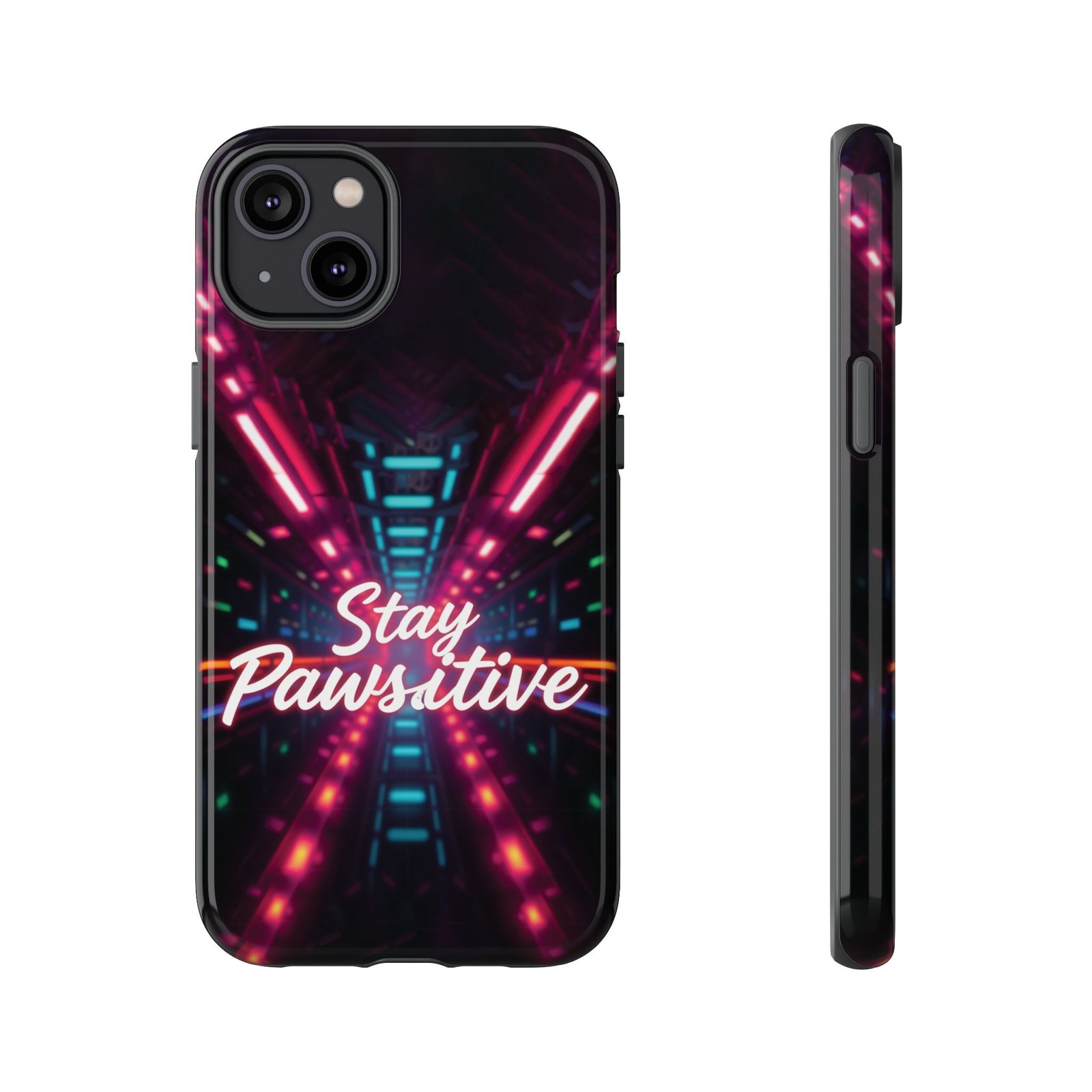Stay Pawsitive Cyber Tunnel Phone Case | Futuristic Dog Lover Gift | Glossy Tough iPhone, Samsung & Pixel Cover - Image 52
