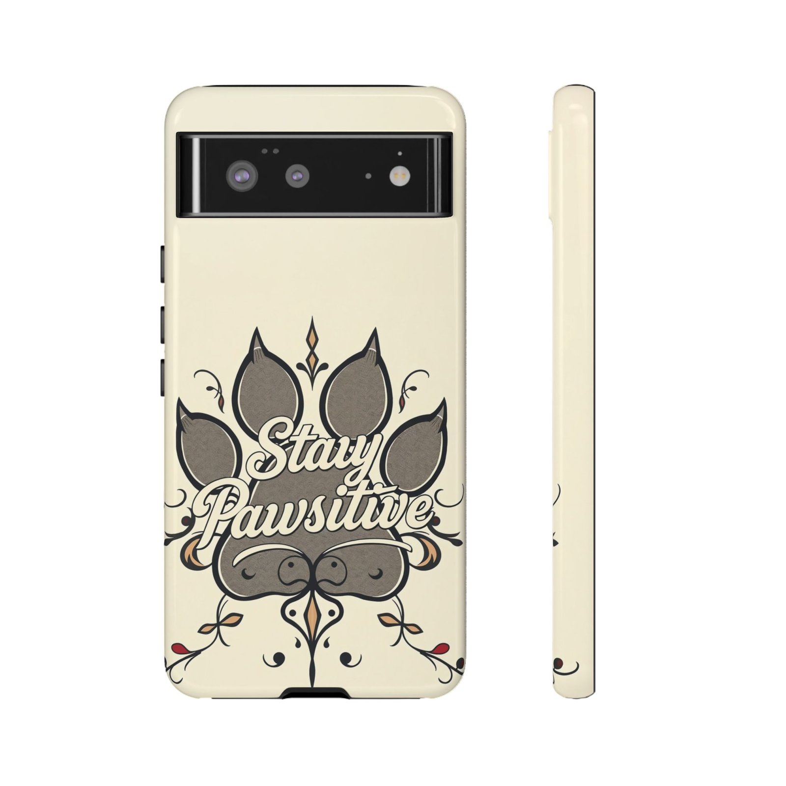 Stay Pawsitive Floral Paw Phone Case | Dog Lover Gift | Glossy Tough iPhone, Samsung & Pixel Cover - Image 32