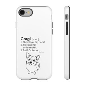 Corgi Definition Phone Case | Minimalist Dog Lover Gift | Glossy Tough iPhone, Samsung & Pixel Cover