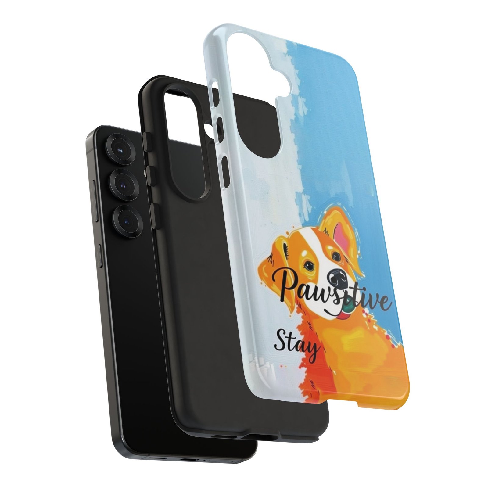 Stay Pawsitive Corgi Phone Case | Funny Dog Mom Gift, Cute Pet Lover iPhone & Samsung Cover | CleoCloudy™ Glossy Protective Case - Image 161