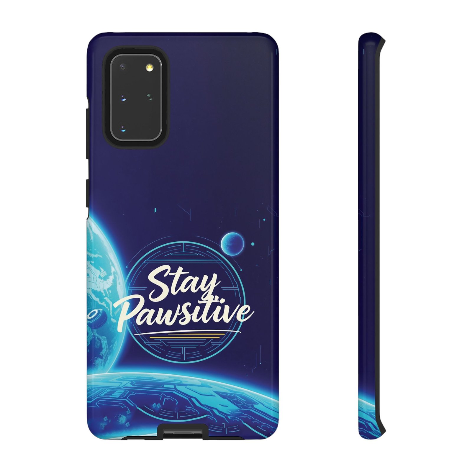 Stay Pawsitive Planet Phone Case | Cyber Paws Collection by CleoCloudy™ | Glossy Tough iPhone, Samsung & Pixel Cover - Image 14