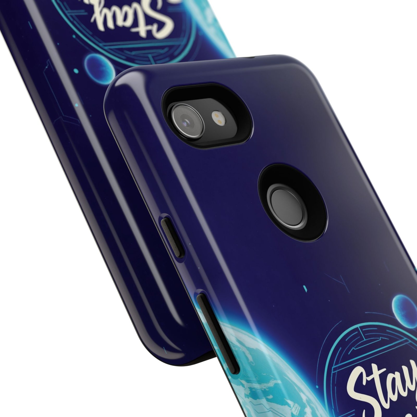 Stay Pawsitive Planet Phone Case | Cyber Paws Collection by CleoCloudy™ | Glossy Tough iPhone, Samsung & Pixel Cover - Image 147