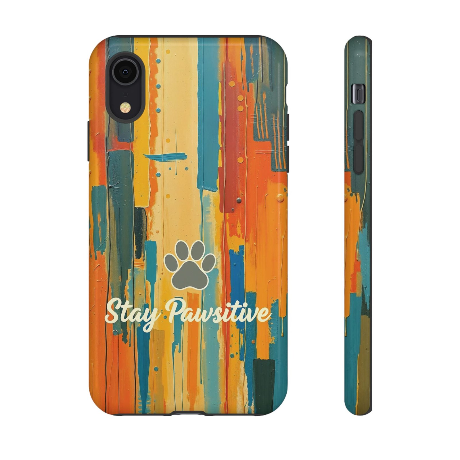 Stay Pawsitive Abstract Paw Phone Case | Dog Lover Gift | Glossy Tough iPhone, Samsung & Pixel Cover - Image 4