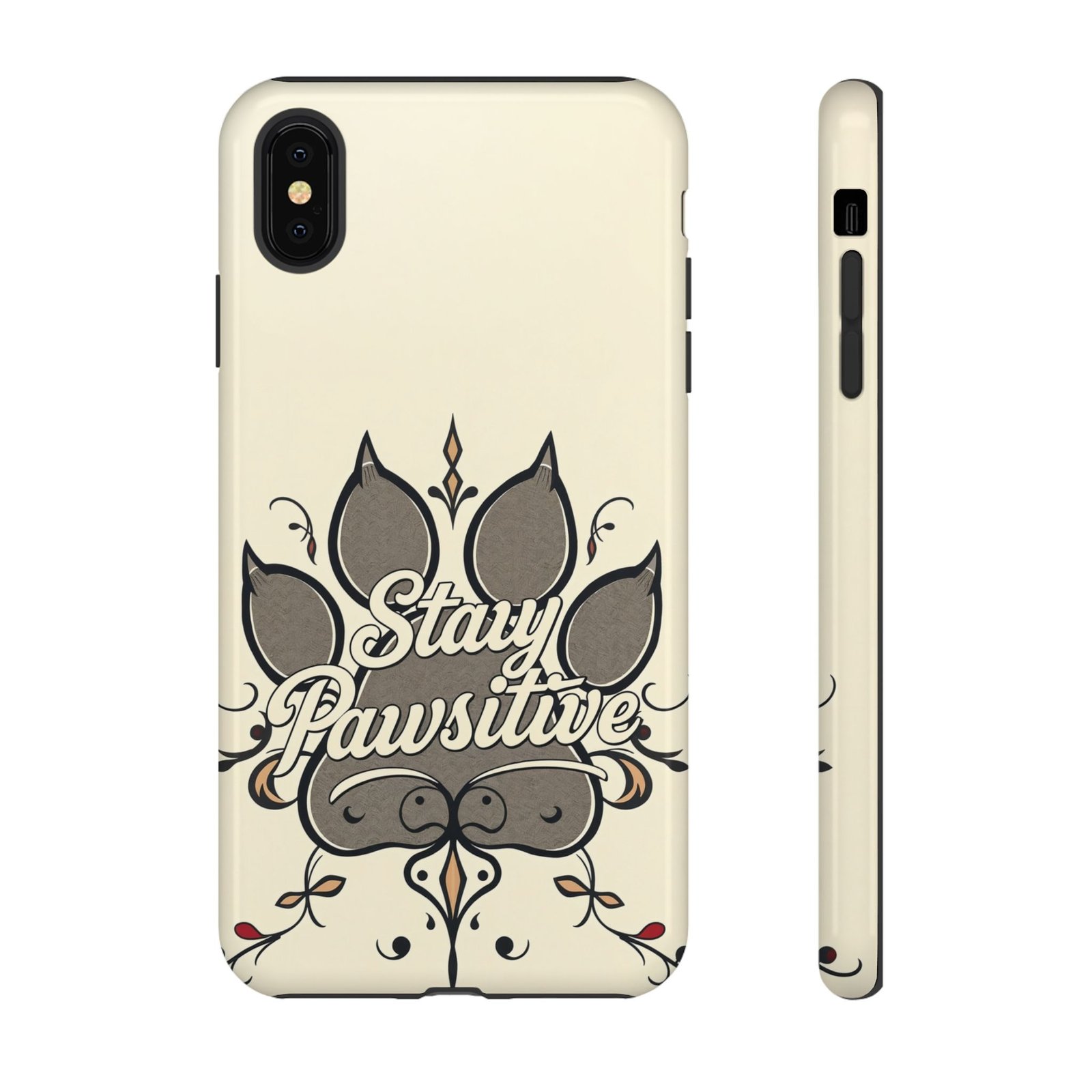 Stay Pawsitive Floral Paw Phone Case | Dog Lover Gift | Glossy Tough iPhone, Samsung & Pixel Cover - Image 6