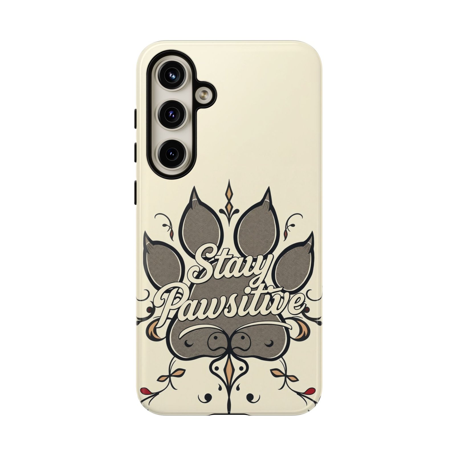 Stay Pawsitive Floral Paw Phone Case | Dog Lover Gift | Glossy Tough iPhone, Samsung & Pixel Cover - Image 96