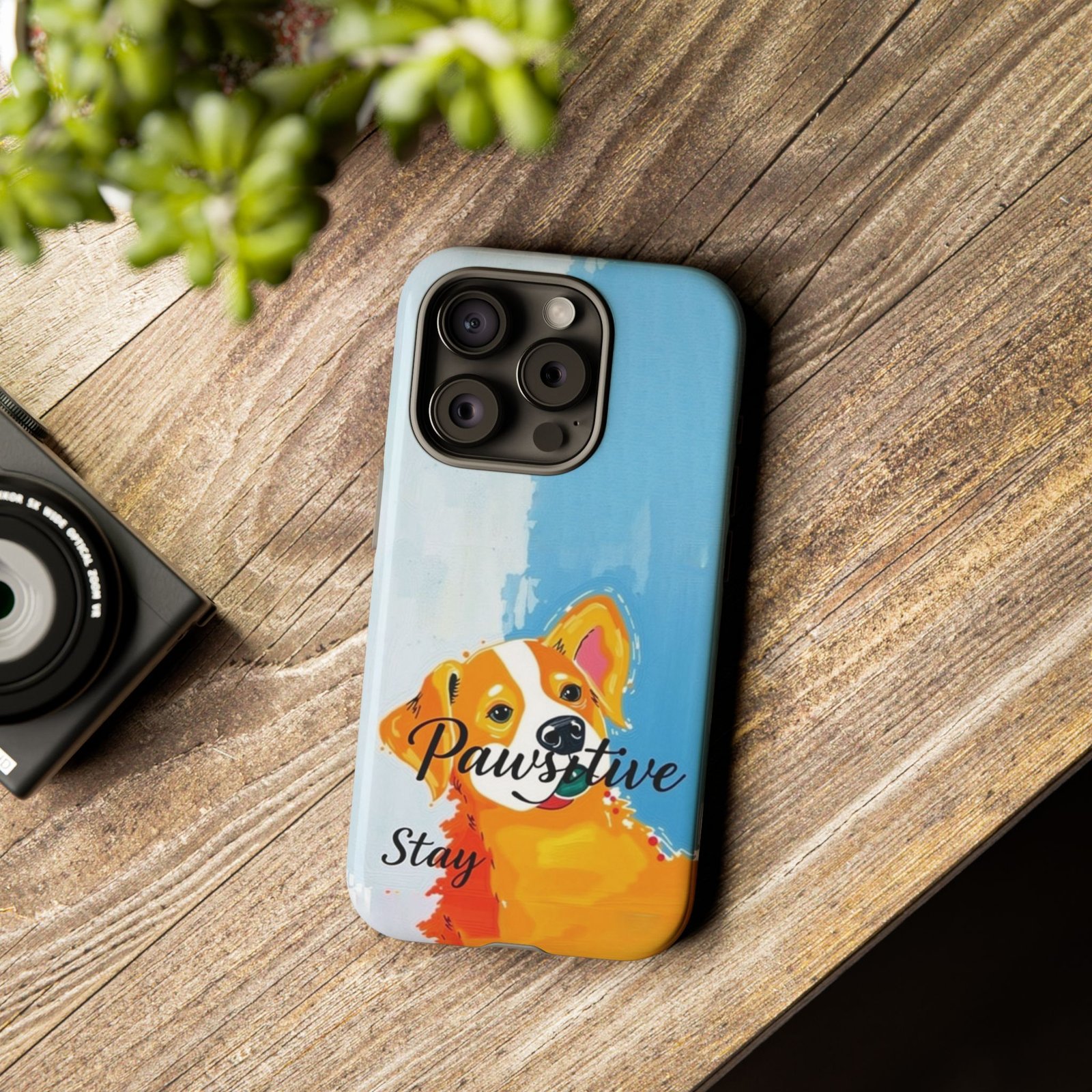 Stay Pawsitive Corgi Phone Case | Funny Dog Mom Gift, Cute Pet Lover iPhone & Samsung Cover | CleoCloudy™ Glossy Protective Case - Image 88
