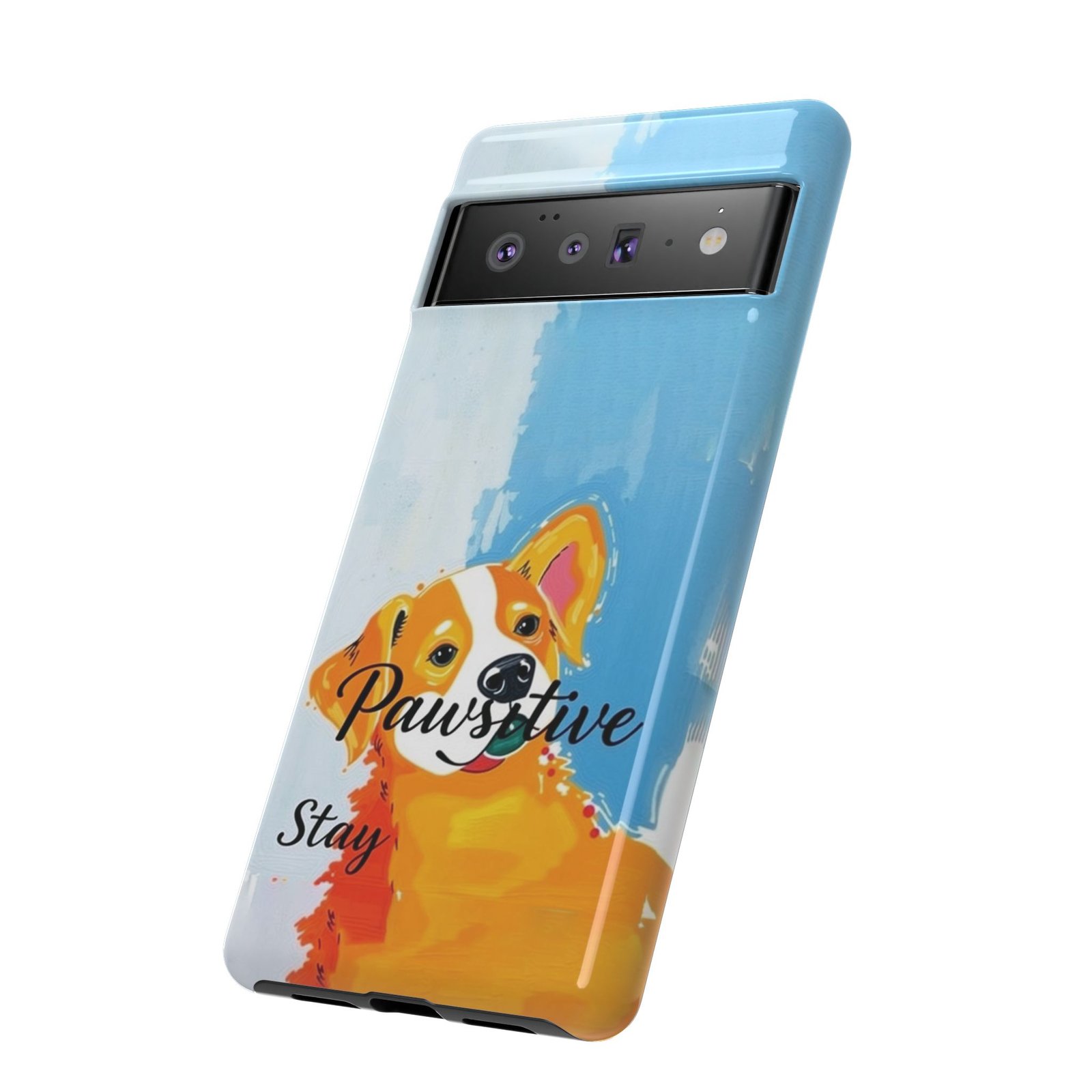 Stay Pawsitive Corgi Phone Case | Funny Dog Mom Gift, Cute Pet Lover iPhone & Samsung Cover | CleoCloudy™ Glossy Protective Case - Image 77