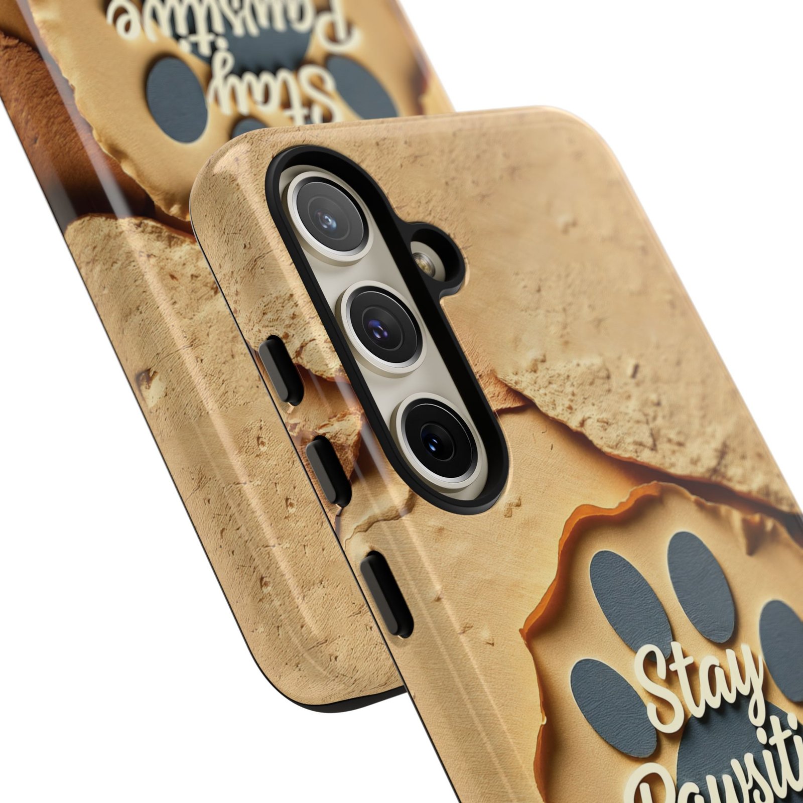 Stay Pawsitive Sand Paw Phone Case | Warm Earth-Tone Dog Lover Gift | Glossy Tough iPhone, Samsung & Pixel Cover - Image 98
