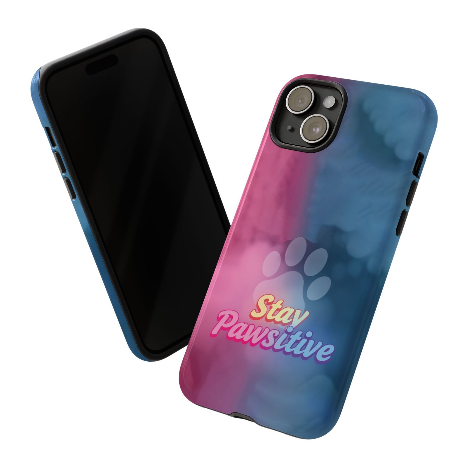 Stay Pawsitive Neon Paw Phone Case | Colorful Dog Lover Gift | Glossy Tough iPhone, Samsung & Pixel Cover - Image 84