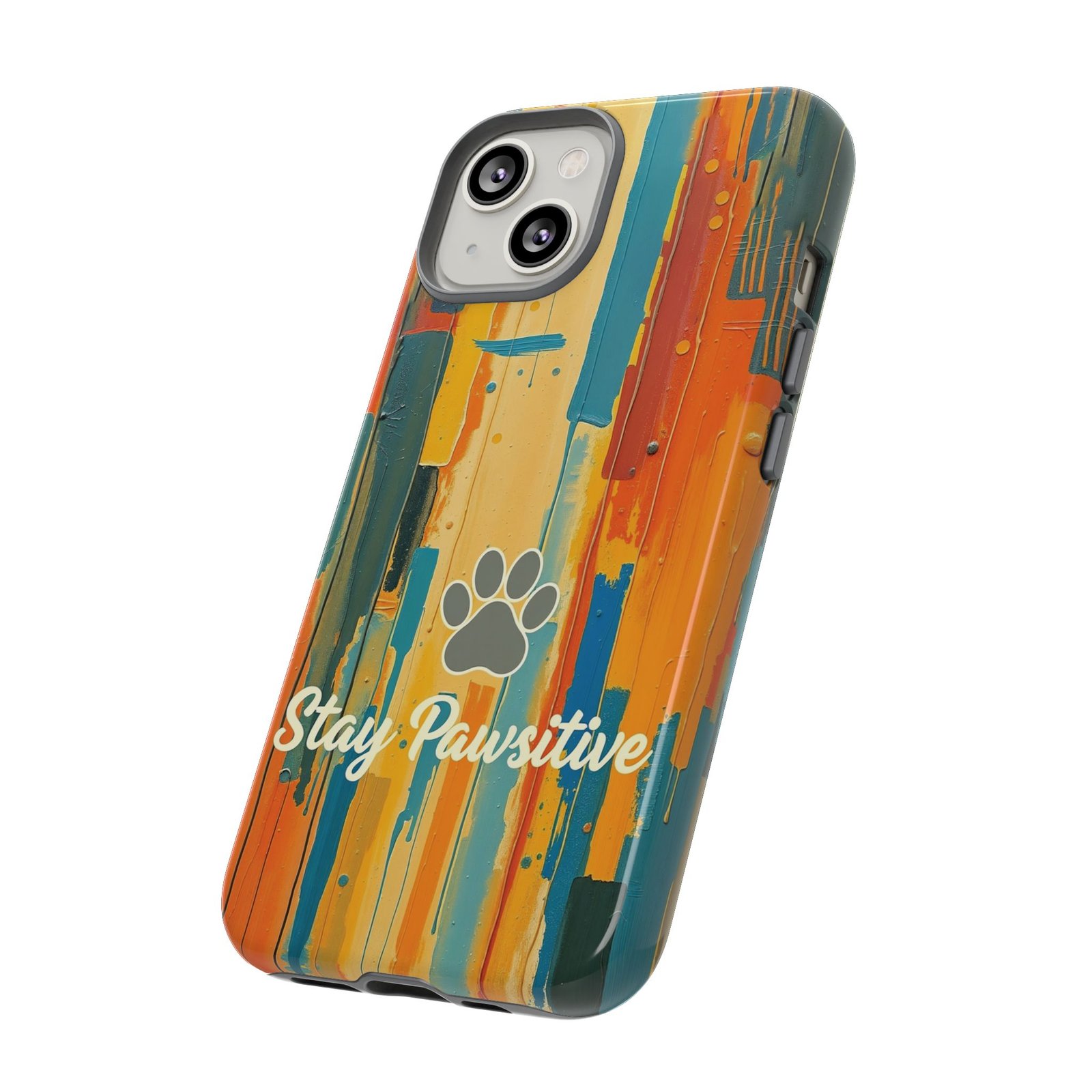 Stay Pawsitive Abstract Paw Phone Case | Dog Lover Gift | Glossy Tough iPhone, Samsung & Pixel Cover - Image 45