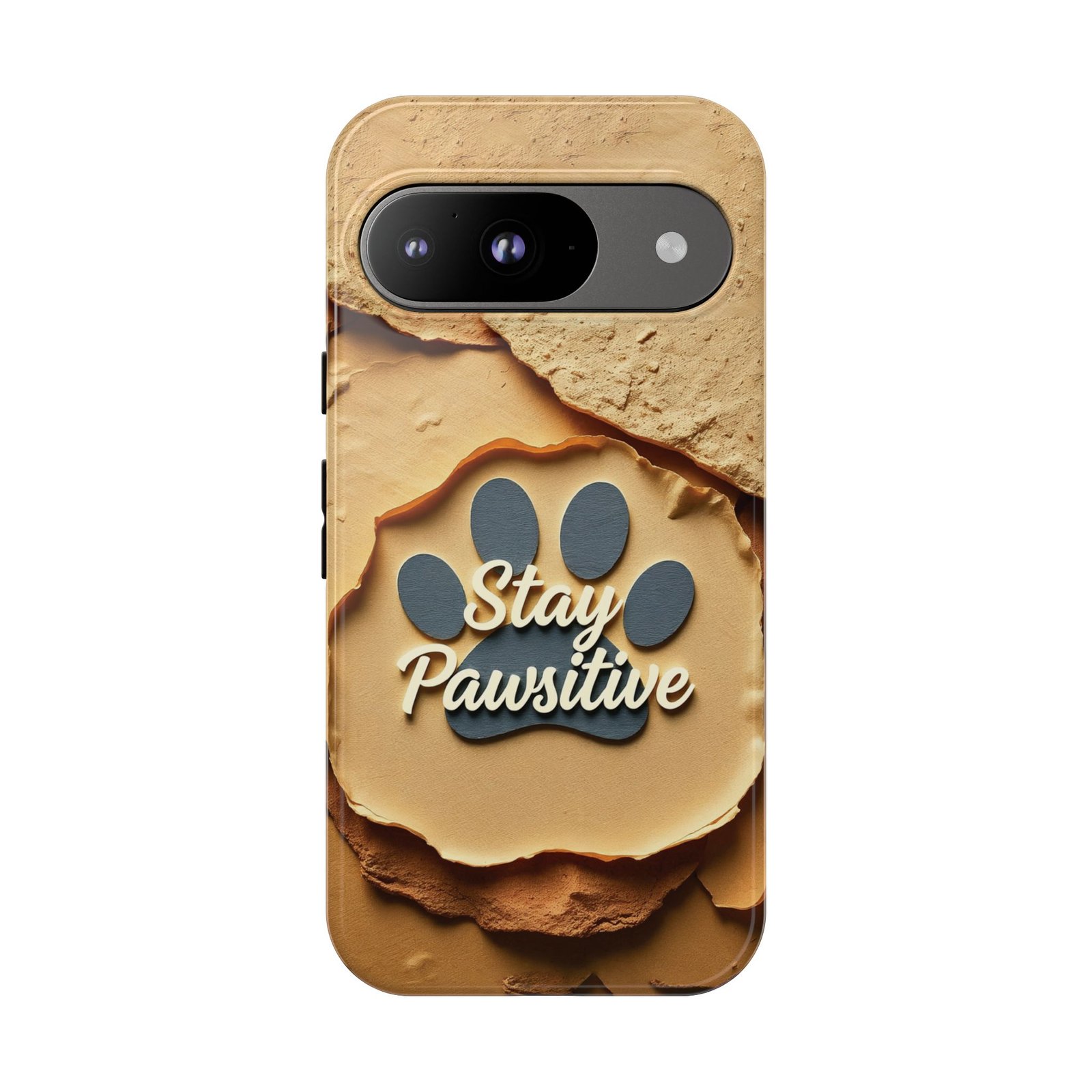 Stay Pawsitive Sand Paw Phone Case | Warm Earth-Tone Dog Lover Gift | Glossy Tough iPhone, Samsung & Pixel Cover - Image 129