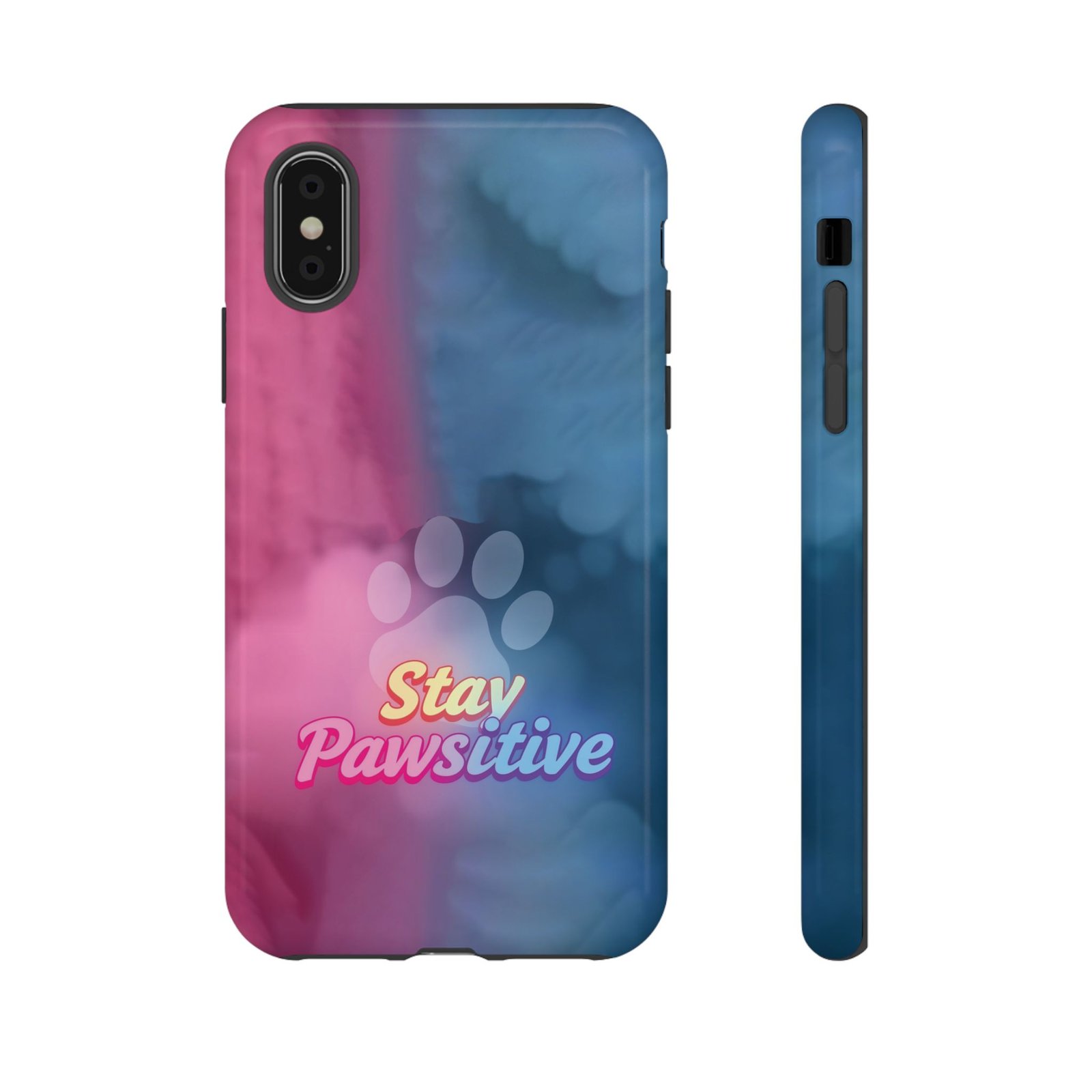 Stay Pawsitive Neon Paw Phone Case | Colorful Dog Lover Gift | Glossy Tough iPhone, Samsung & Pixel Cover - Image 5