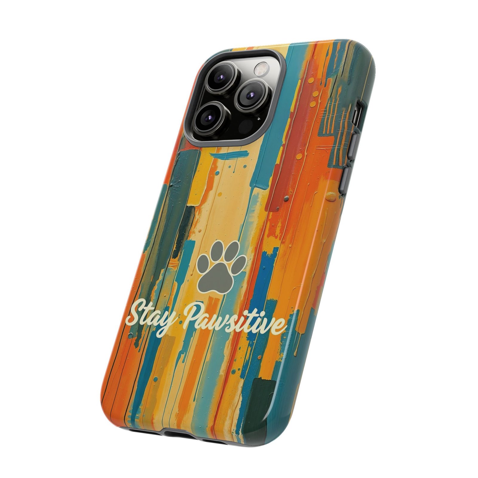 Stay Pawsitive Abstract Paw Phone Case | Dog Lover Gift | Glossy Tough iPhone, Samsung & Pixel Cover - Image 57