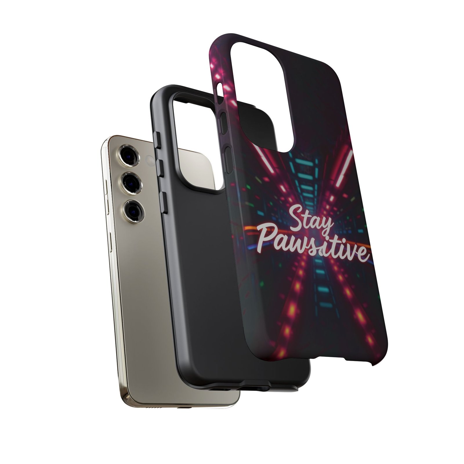 Stay Pawsitive Cyber Tunnel Phone Case | Futuristic Dog Lover Gift | Glossy Tough iPhone, Samsung & Pixel Cover - Image 62