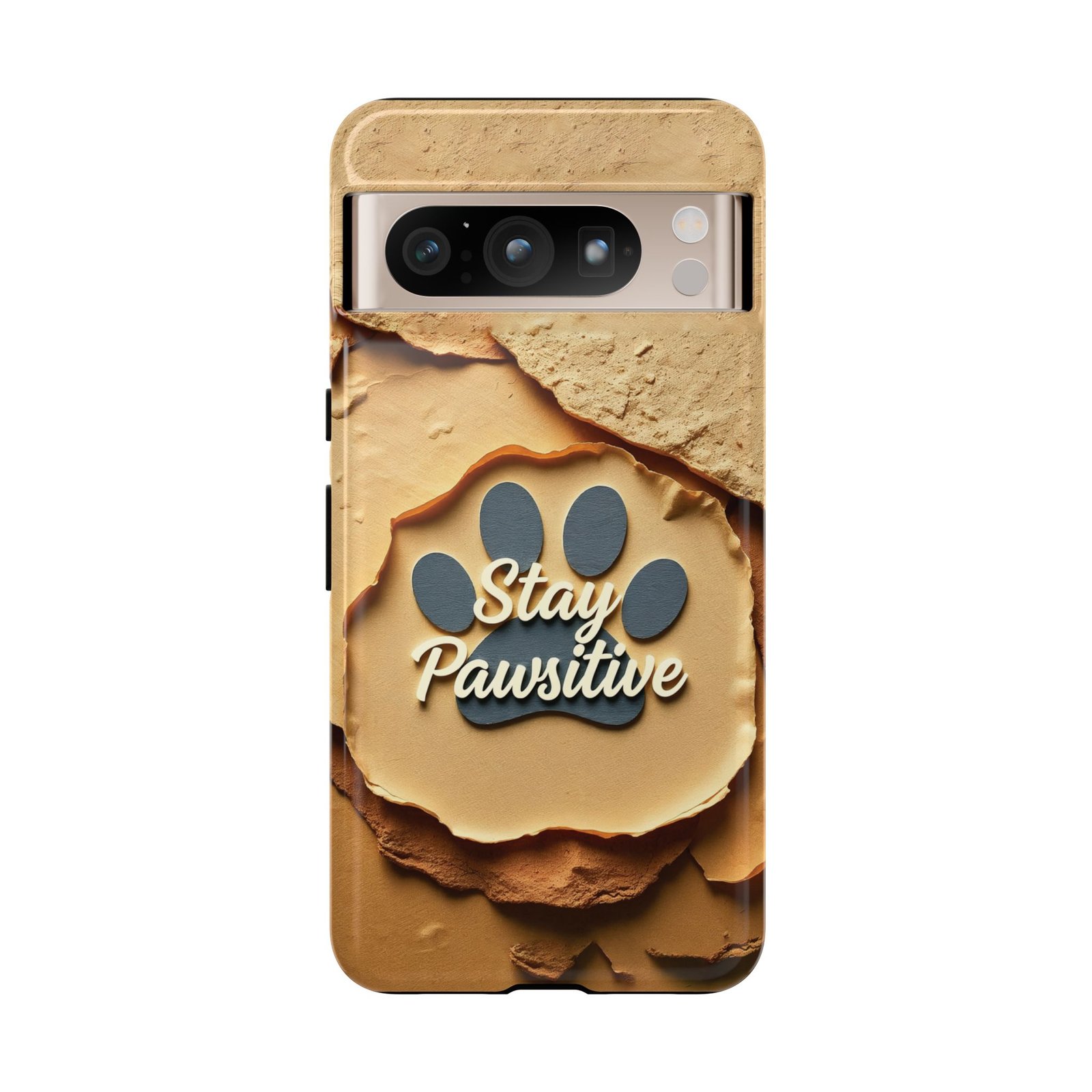 Stay Pawsitive Sand Paw Phone Case | Warm Earth-Tone Dog Lover Gift | Glossy Tough iPhone, Samsung & Pixel Cover - Image 105