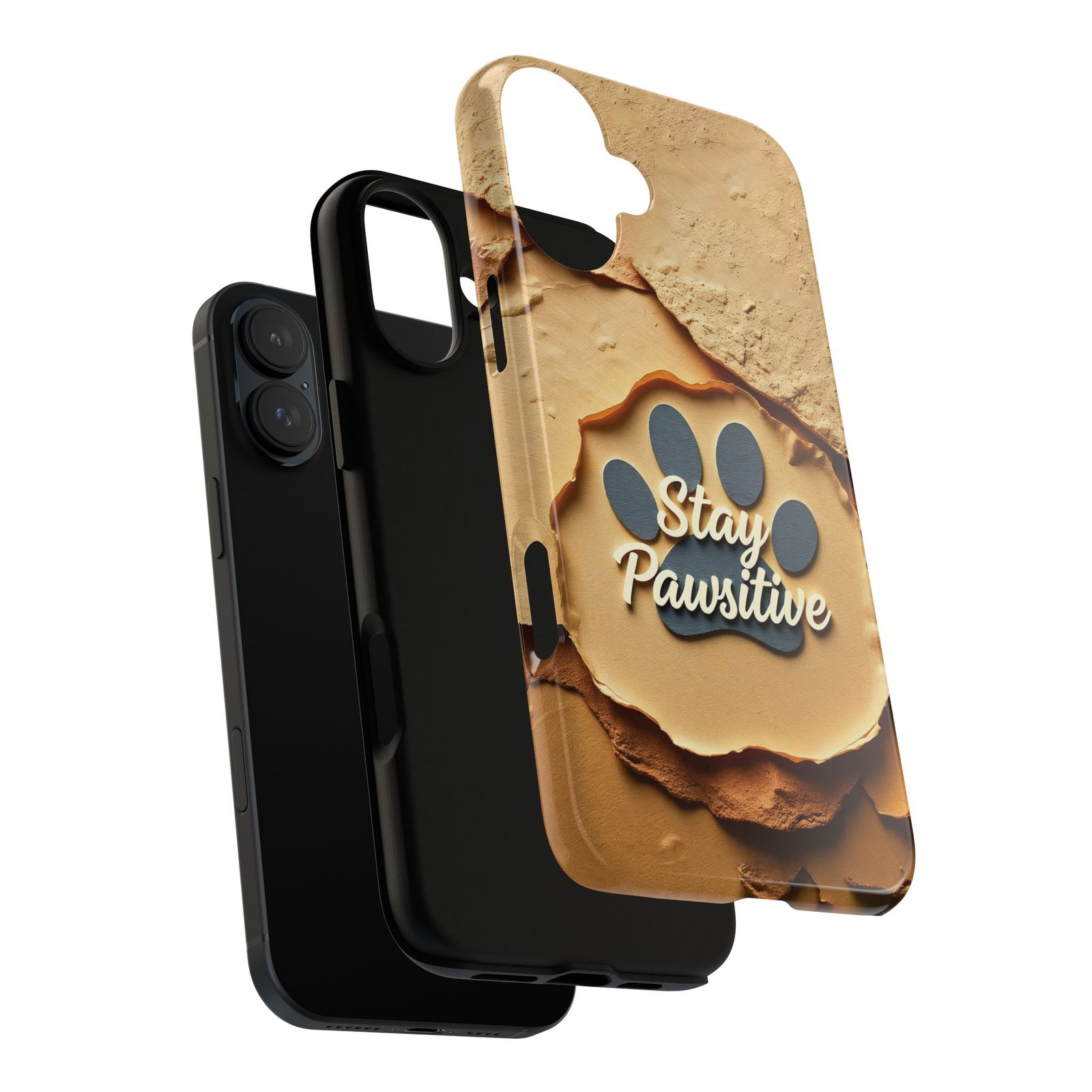 Stay Pawsitive Sand Paw Phone Case | Warm Earth-Tone Dog Lover Gift | Glossy Tough iPhone, Samsung & Pixel Cover - Image 119