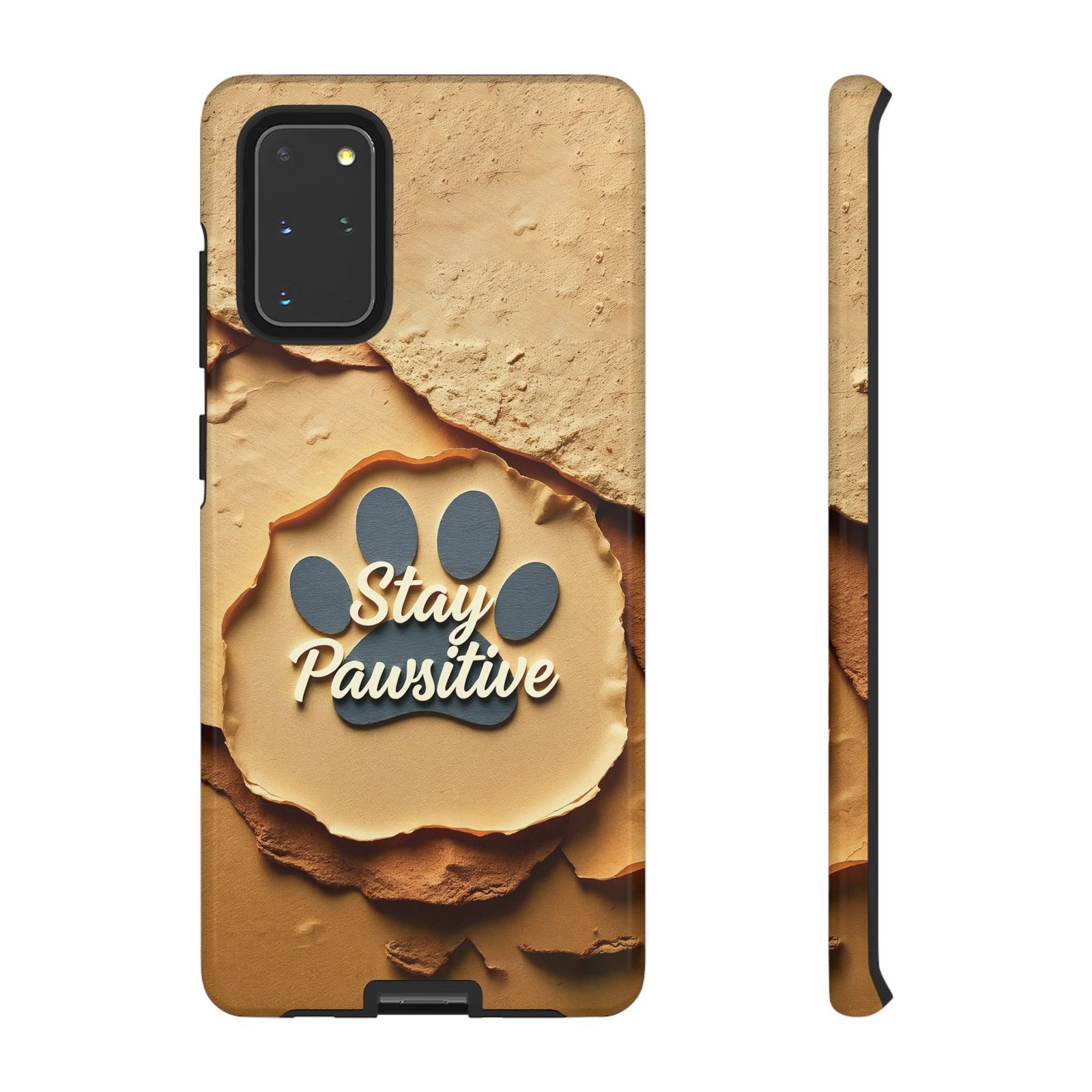 Stay Pawsitive Sand Paw Phone Case | Warm Earth-Tone Dog Lover Gift | Glossy Tough iPhone, Samsung & Pixel Cover - Image 14