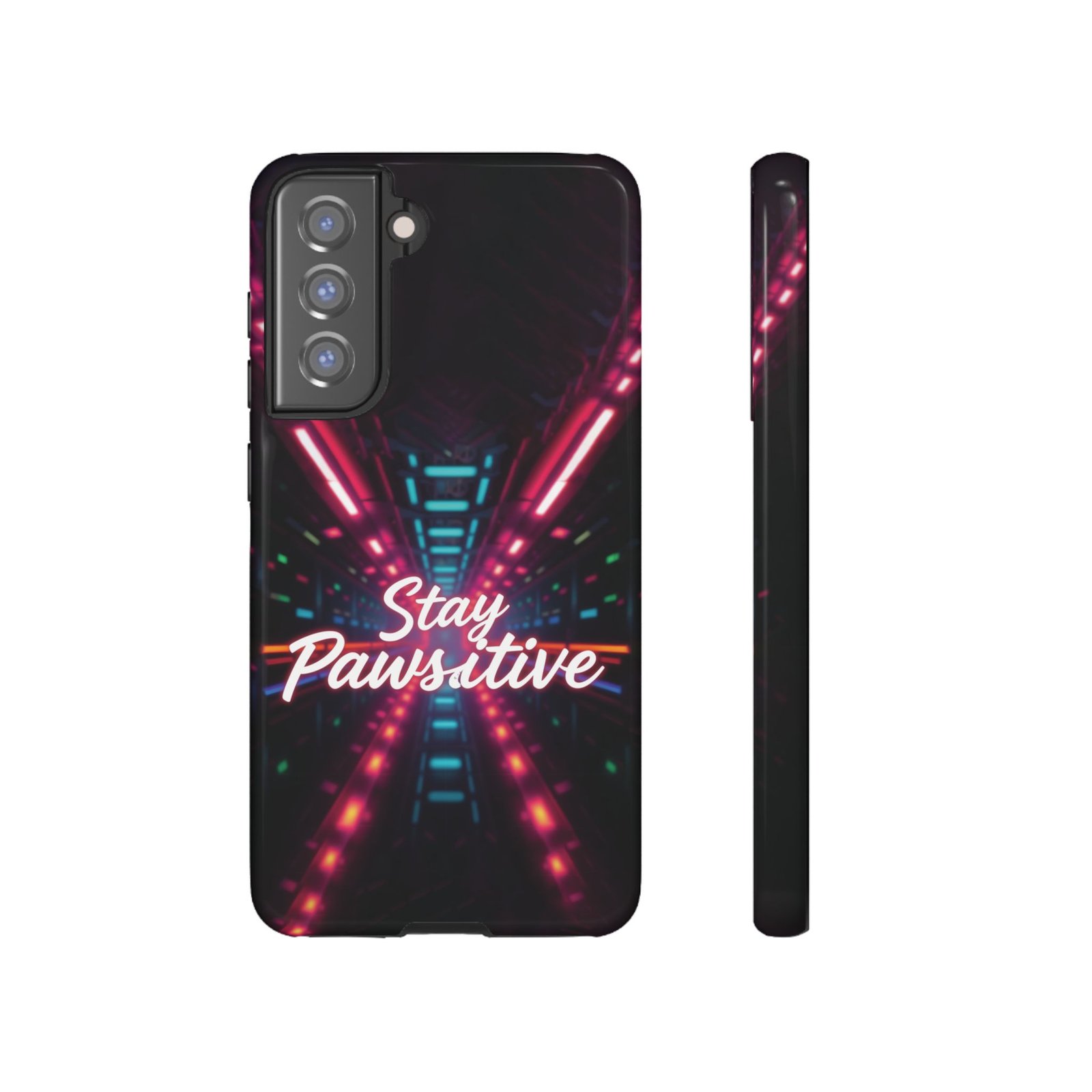 Stay Pawsitive Cyber Tunnel Phone Case | Futuristic Dog Lover Gift | Glossy Tough iPhone, Samsung & Pixel Cover - Image 36