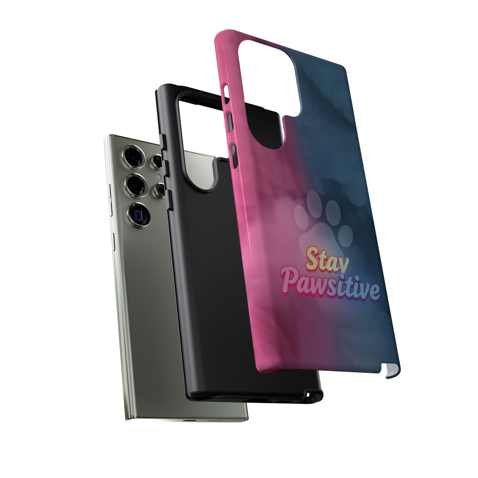 Stay Pawsitive Neon Paw Phone Case | Colorful Dog Lover Gift | Glossy Tough iPhone, Samsung & Pixel Cover - Image 70