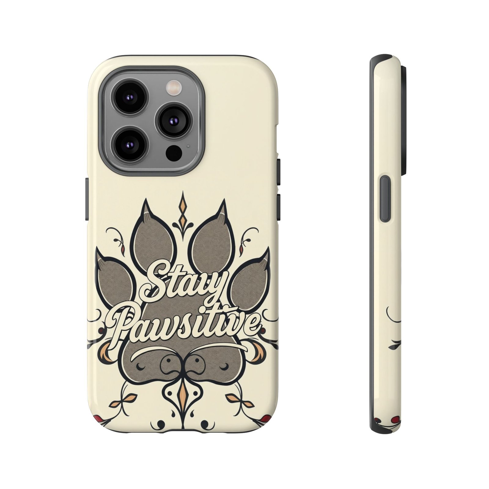 Stay Pawsitive Floral Paw Phone Case | Dog Lover Gift | Glossy Tough iPhone, Samsung & Pixel Cover - Image 48
